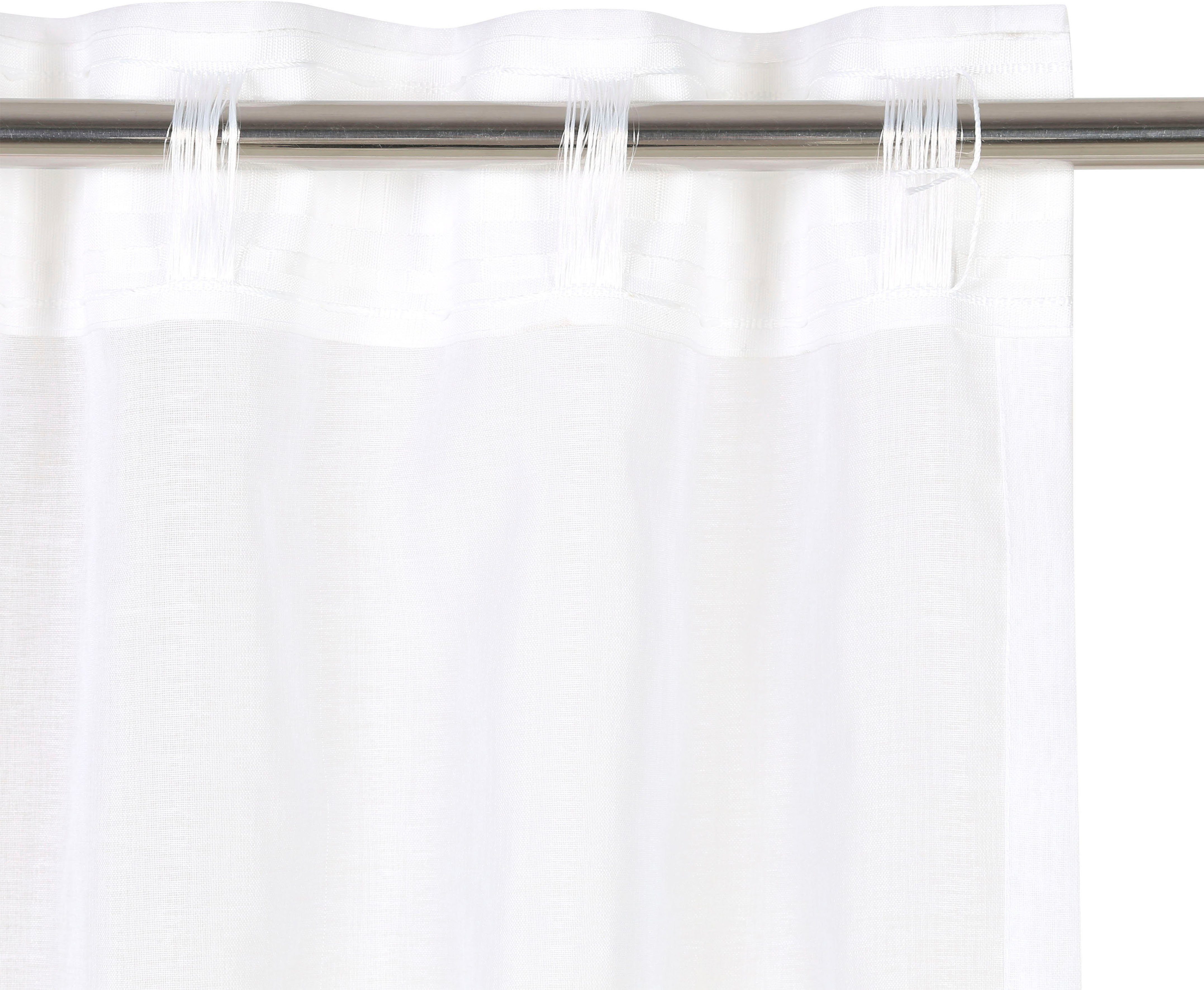 home, weiß Polyester, (1 St), my Dolly, transparent, glatt, transparent, gewebt Multifunktionsband Gardine