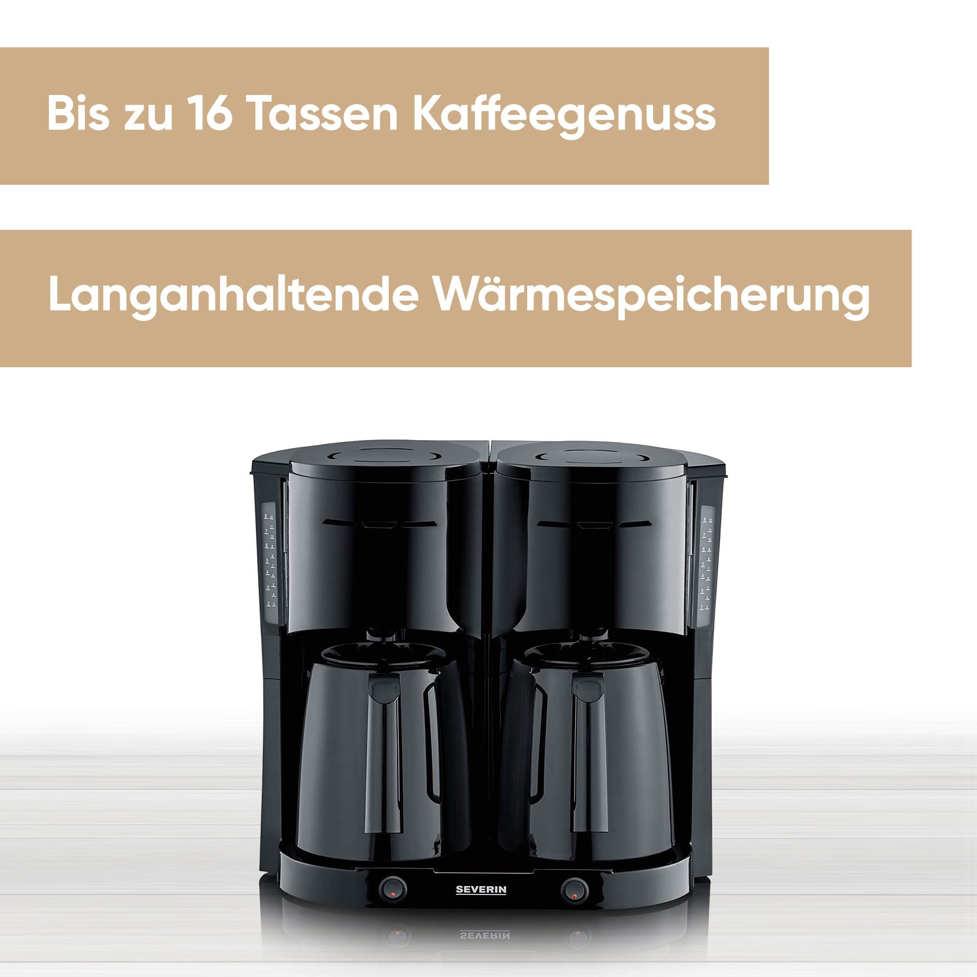 Severin Filterkaffeemaschine KA 9315 Duo, 1l Kaffeekanne, Papierfilter 1x4