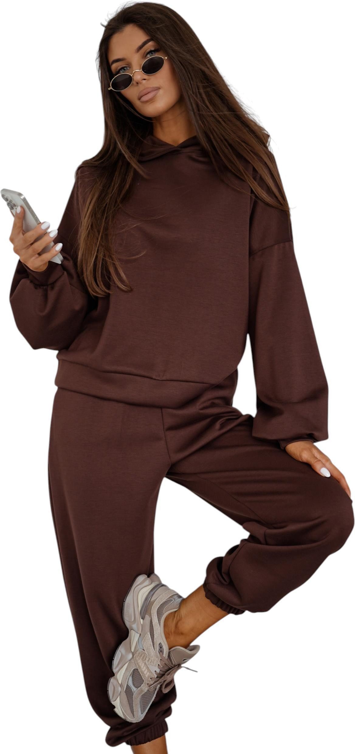 EloModa Jogginganzug Damen Trainingsanzug Oversize Jogginganzug 2-teilig Hoodie und Jogging (2-tlg)