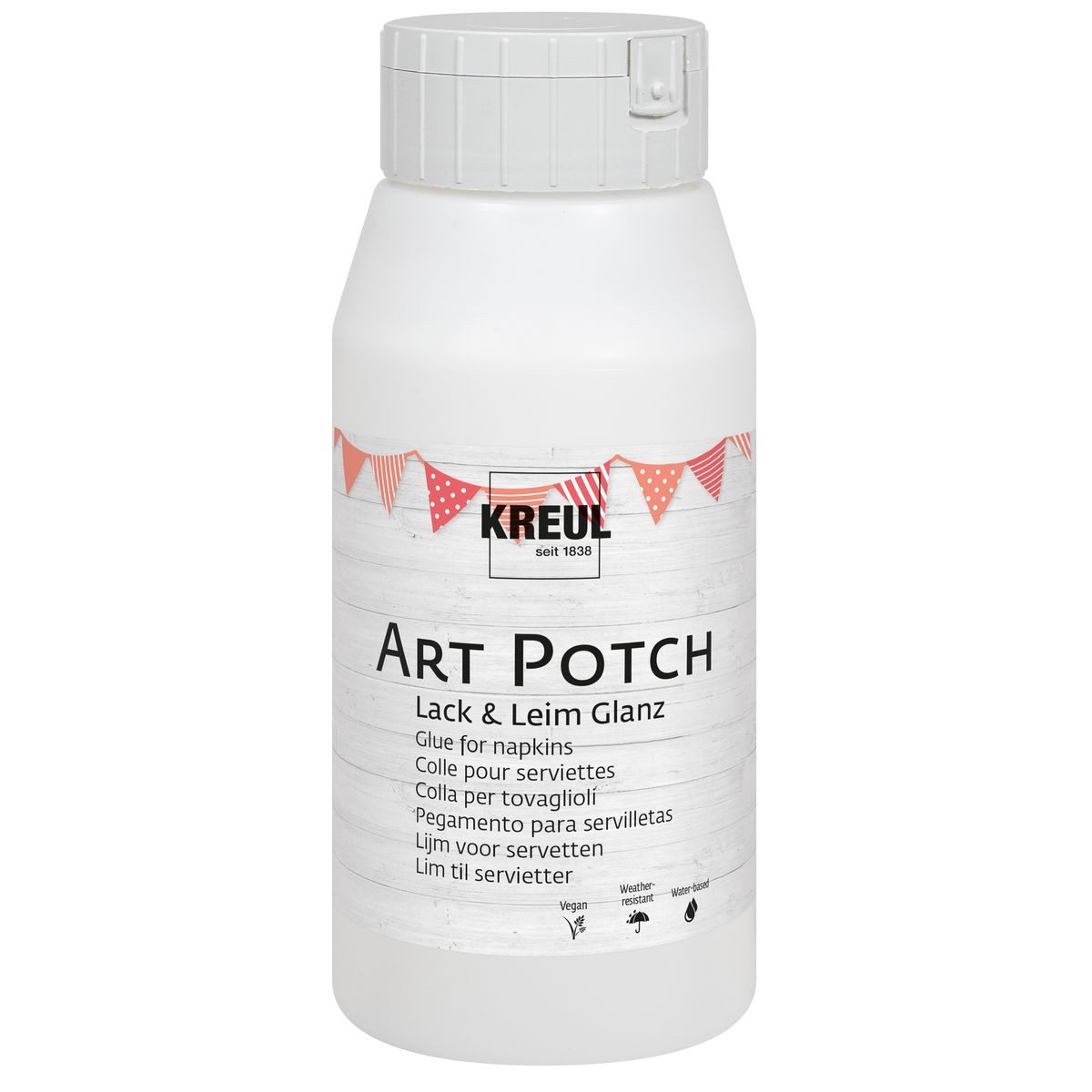 C. KREUL Bastelkleber KREUL Lack & Leim Art Potch glänzend 750ml Flasche