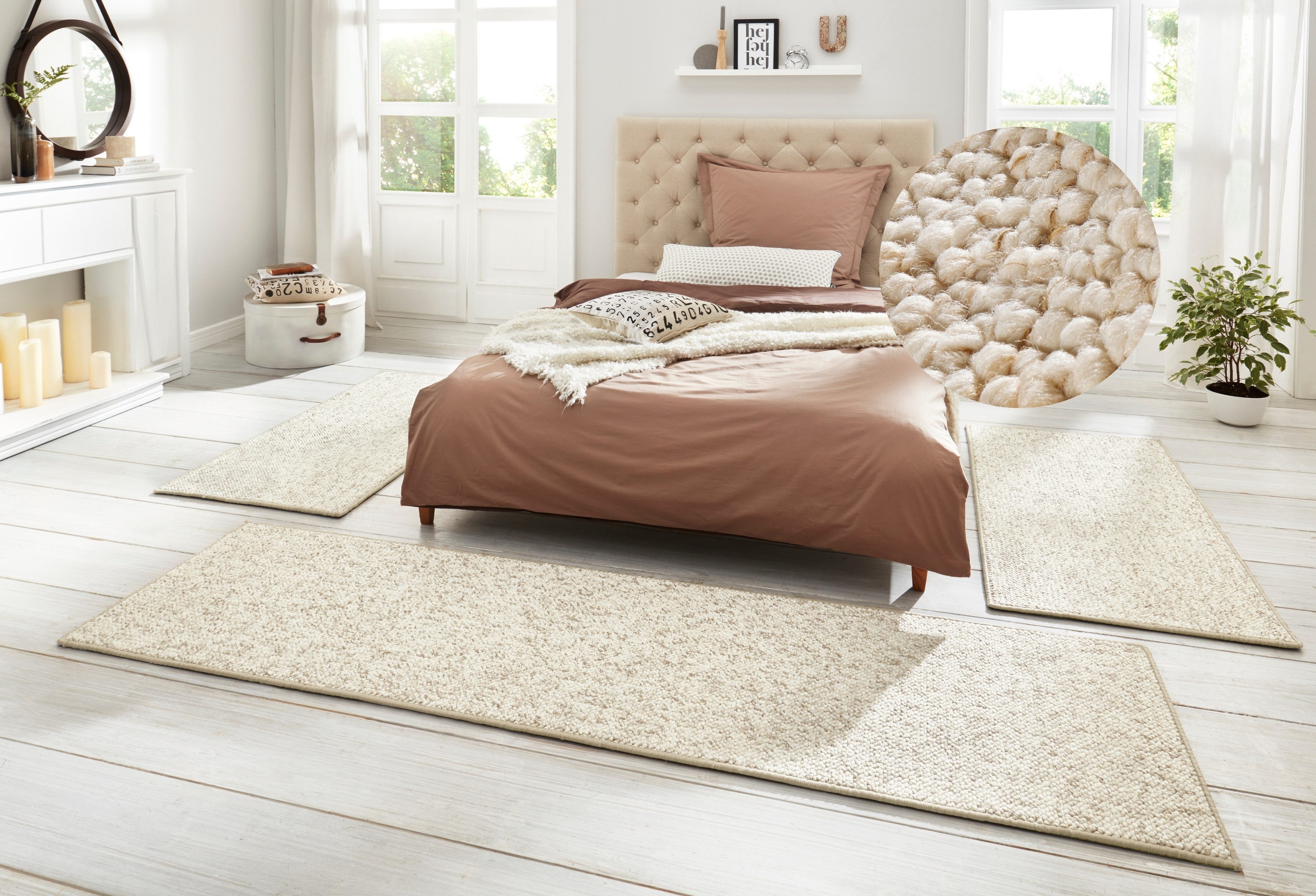 HANSE Home Bettumrandung Wolly 2, Höhe 12 mm, (3-tlg), Bettvorleger, 3-teil günstig online kaufen