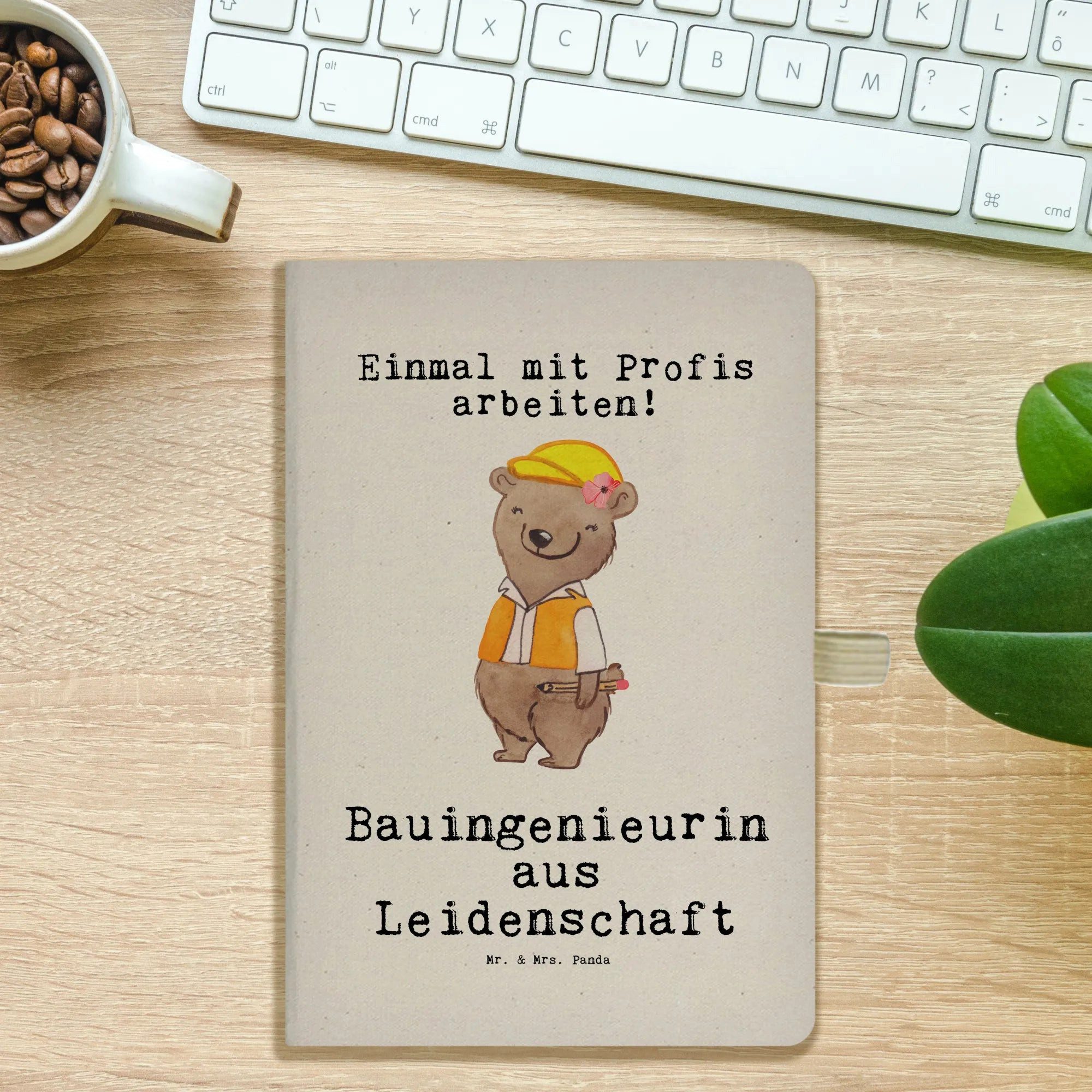 Thumbnail - Mr. & Mrs. Panda Notizbuch Bauingenieurin Leidenschaft - Transparent - Geschenk, Baustelle, A5 N Mr. & Mrs. Panda, Kreat...
