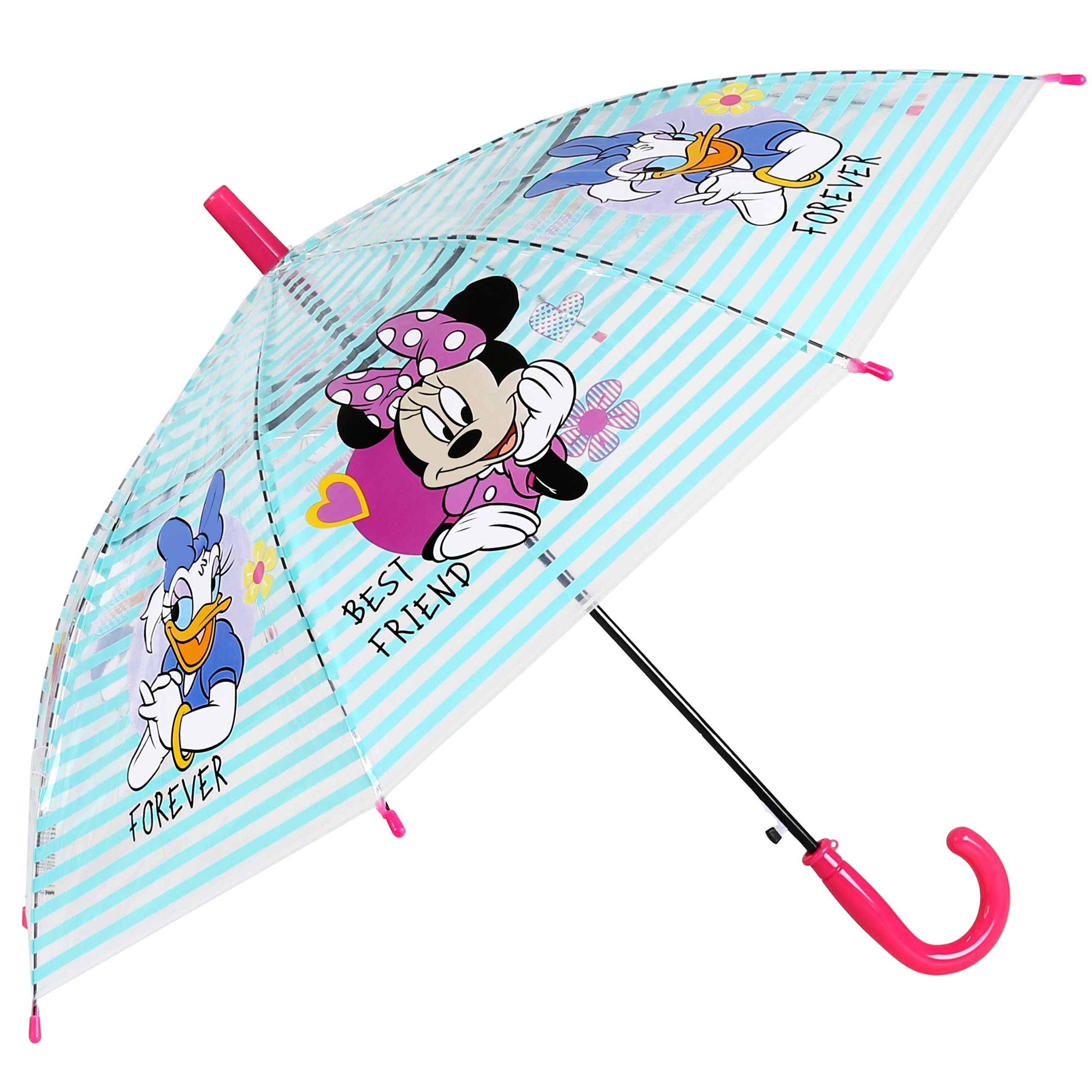 Disney Taschenregenschirm DISNEY Minnie Mouse Kinderregenschirm, transparent, Auto