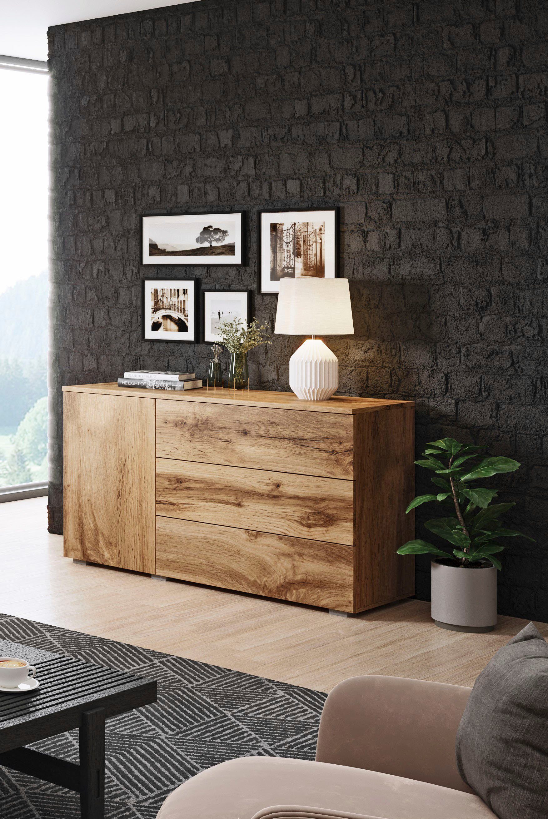 INOSIGN Sideboard PARIS (1 St), Moderne 110cm breite grifflose Kommode, vielseitig einsetzbar