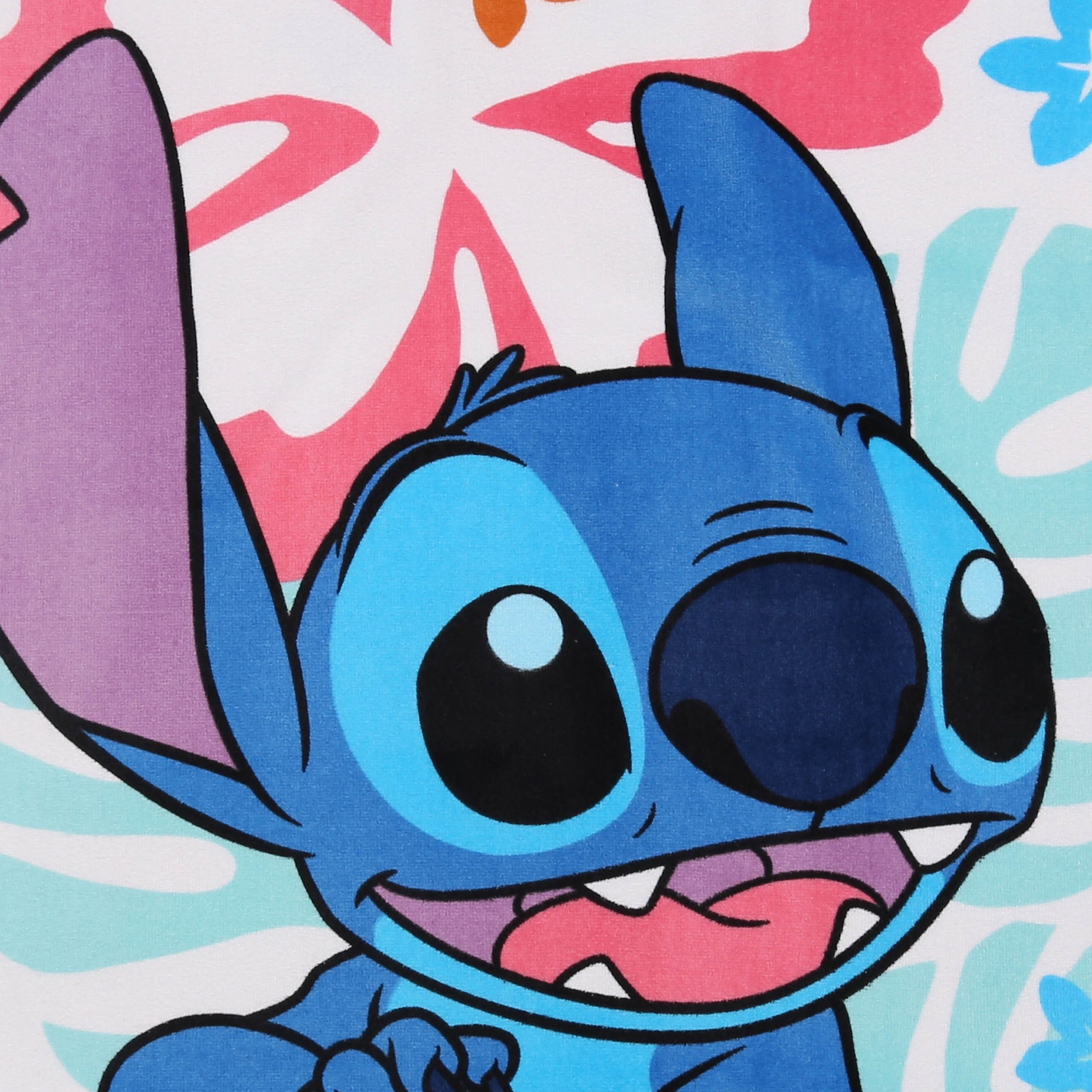Disney Badetücher DISNEY Stitch ALOHA Weißes Strand- und Badetuch für Kinder, 70x140 cm