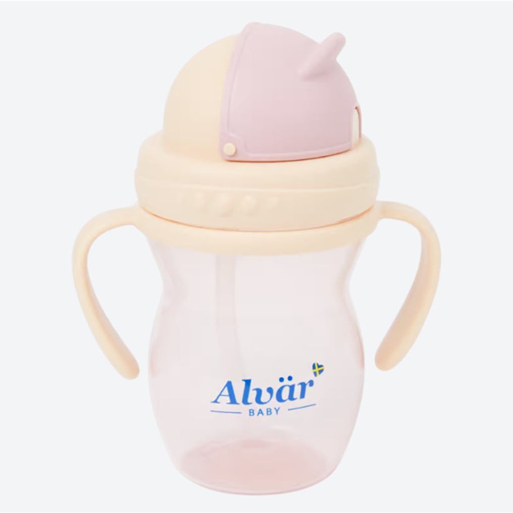 Alvär Babyflasche 2 Stück Alvär Trinkbecher mit Trinkhalm 275 ml