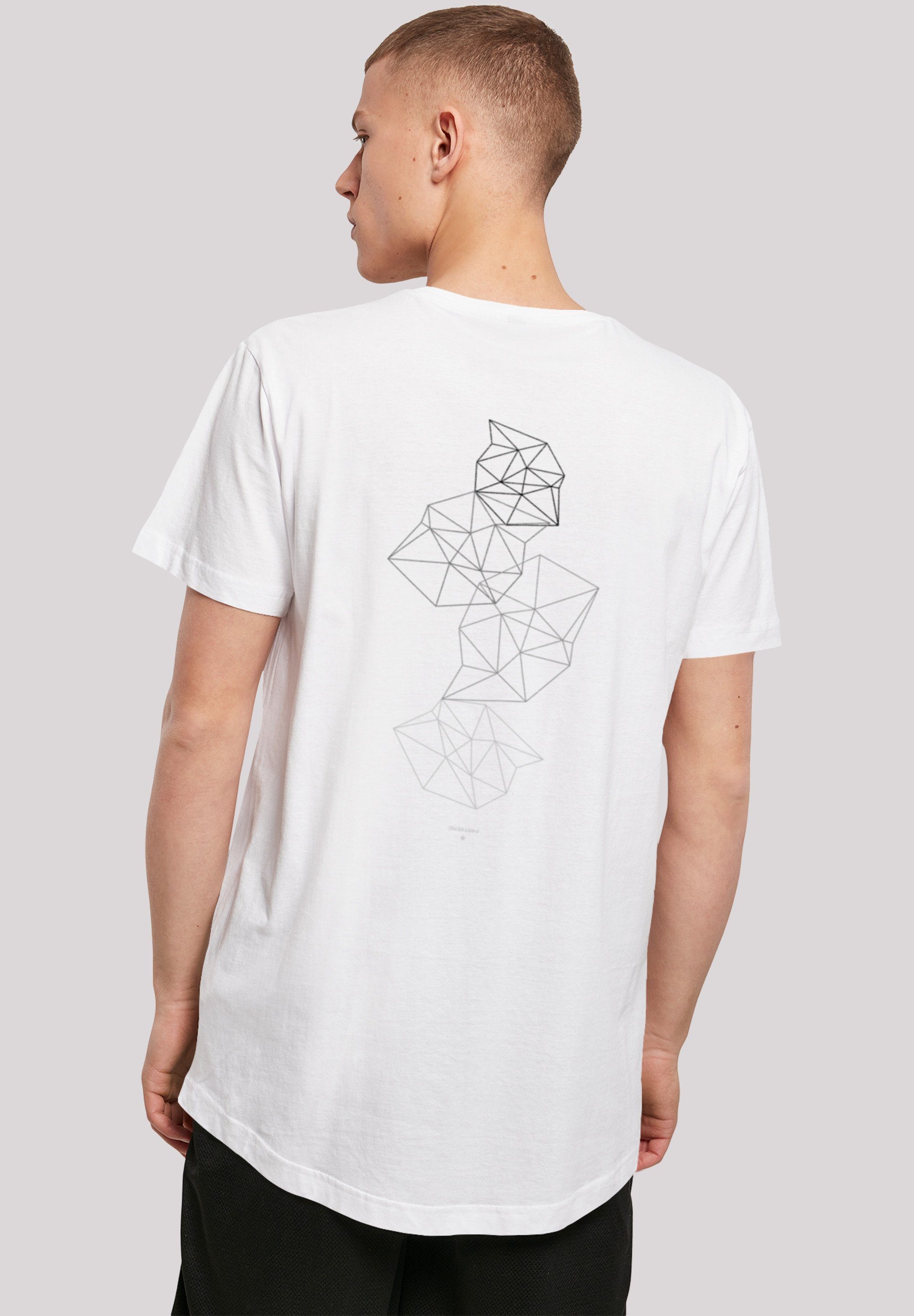 F4NT4STIC T-Shirt Geometrics Abstract Print weiß