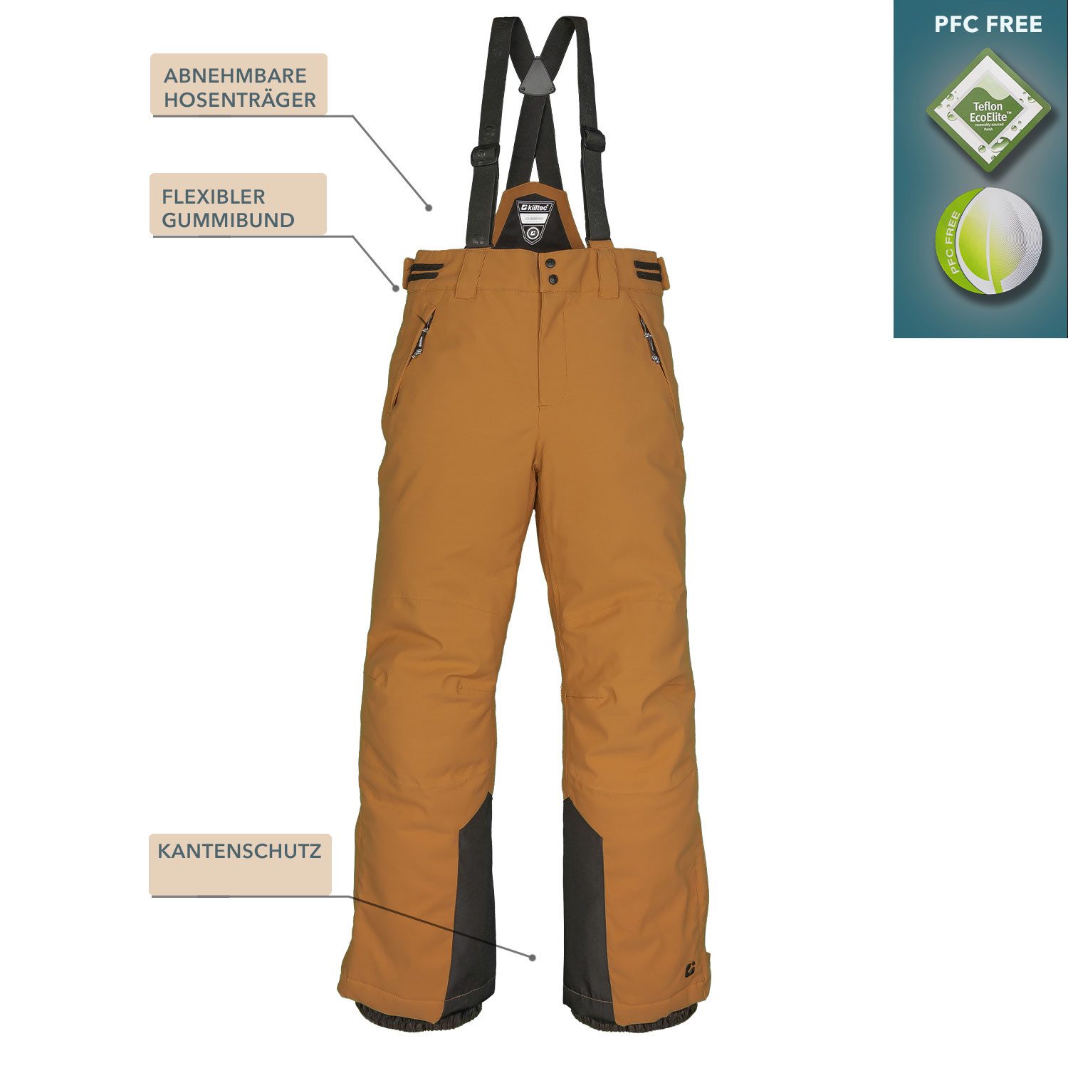 Killtec Skianzug Jungen Kinderskianzug Skijacke dunkelblau + Skihose braun, verschweißte Nähte