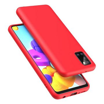 CoolGadget Handyhülle Rot als 2in1 Schutz Cover Set für das Samsung Galaxy A31 6,4 Zoll, 2x 9H Glas Display Schutz Folie + 1x TPU Case Hülle für Galaxy A31