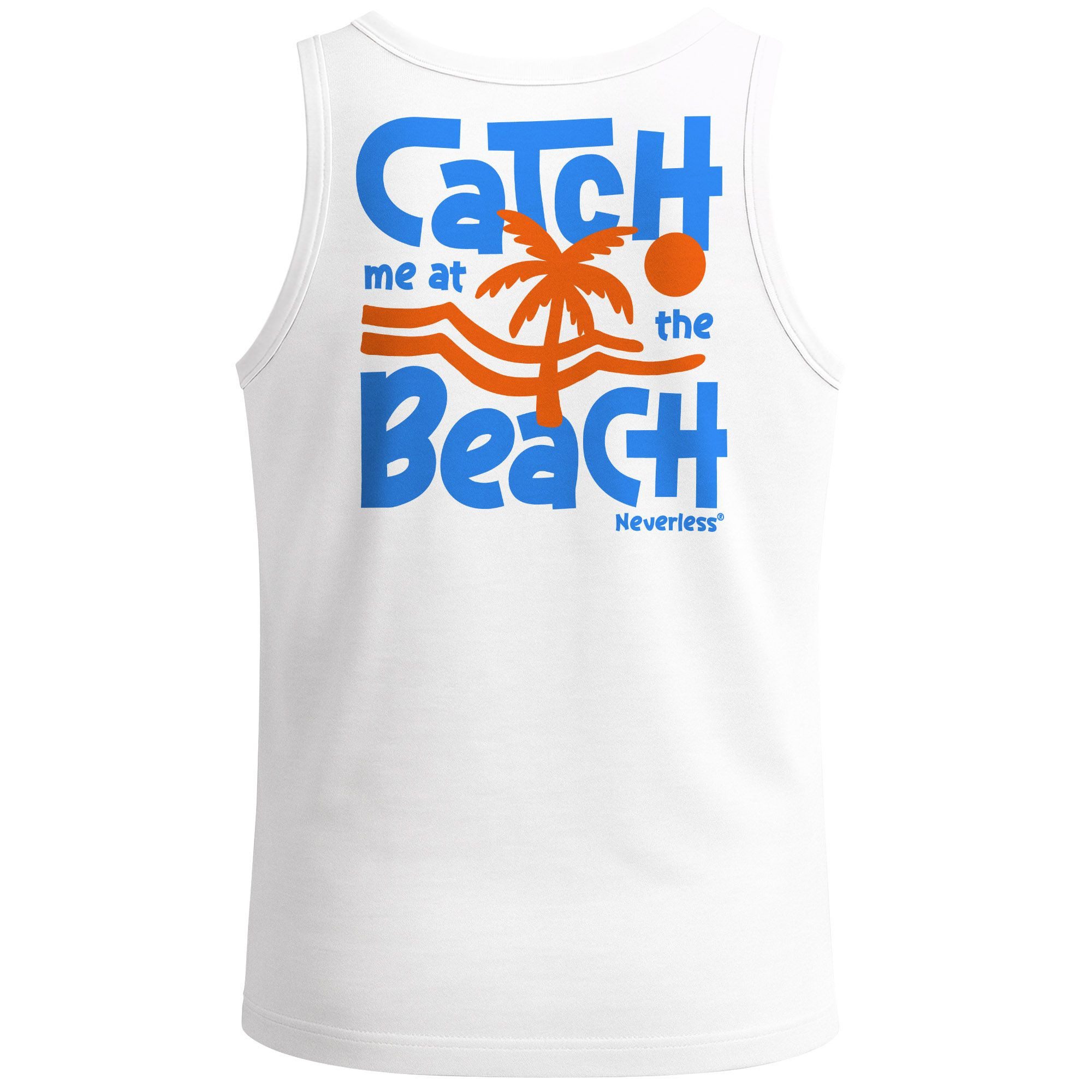 Tanktop Herren Tank-Top Backprint Catch Me at the Beach - Sommer Funshirt mit