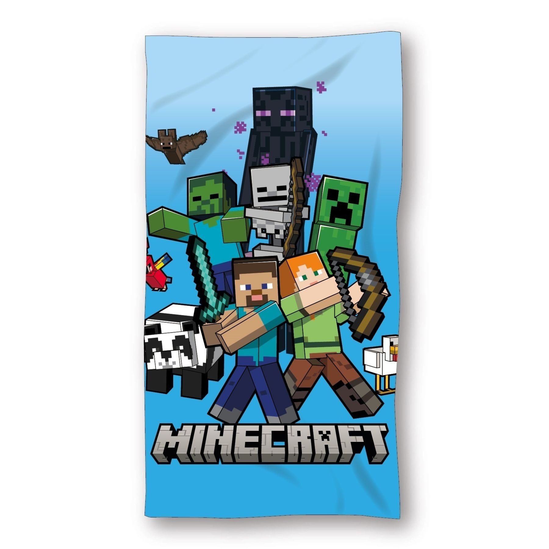Minecraft Strandtuch Mikrofaser Badetuch 70 × 140 cm Strand Handtuch, (Packung)