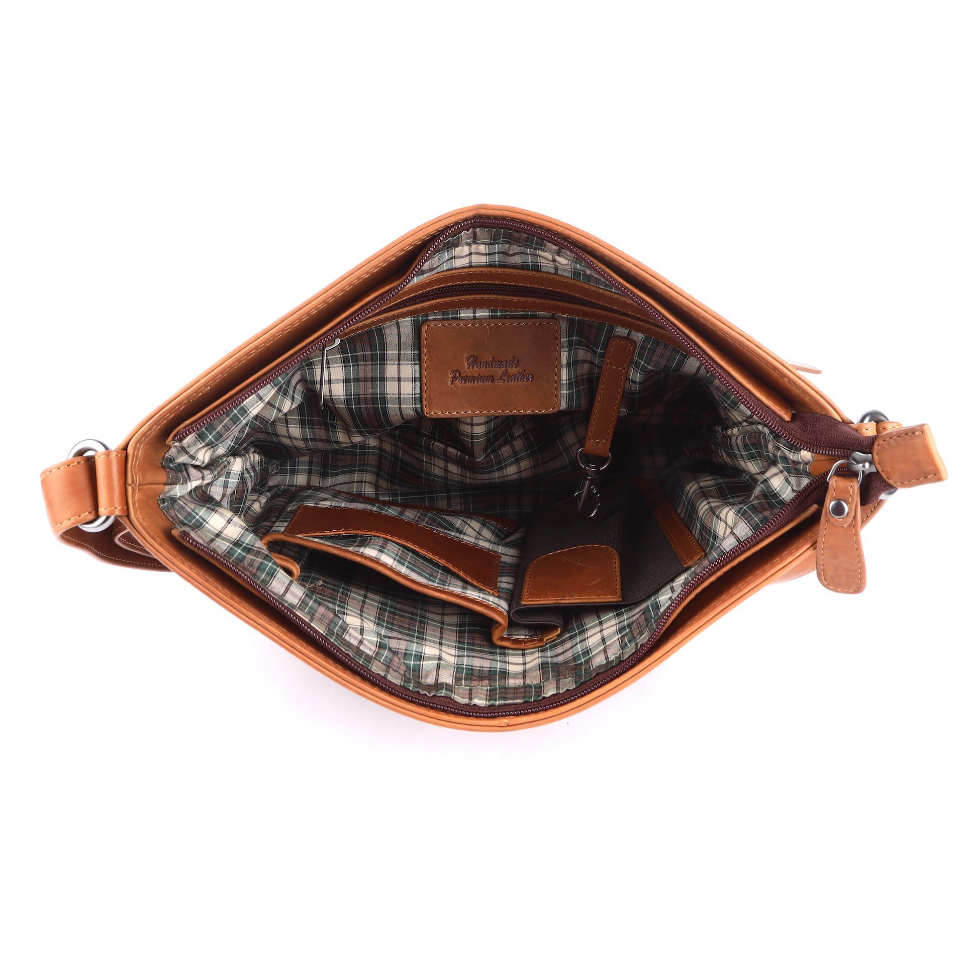Benthill Umhängetasche Damen Echt Leder Handtasche Shopper Vintage Umhängetasche, Schultergurt / Umhängegurt Reißverschlussfach – Bild 3 von 5