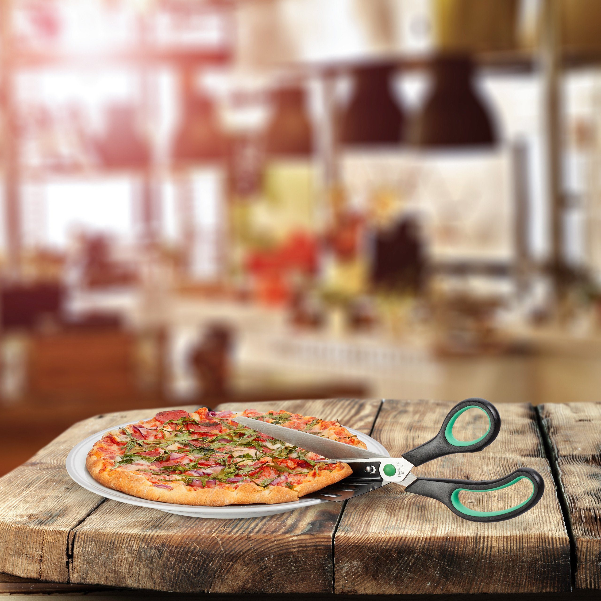 relaxdays Pizzaschere mit Pizzaheb