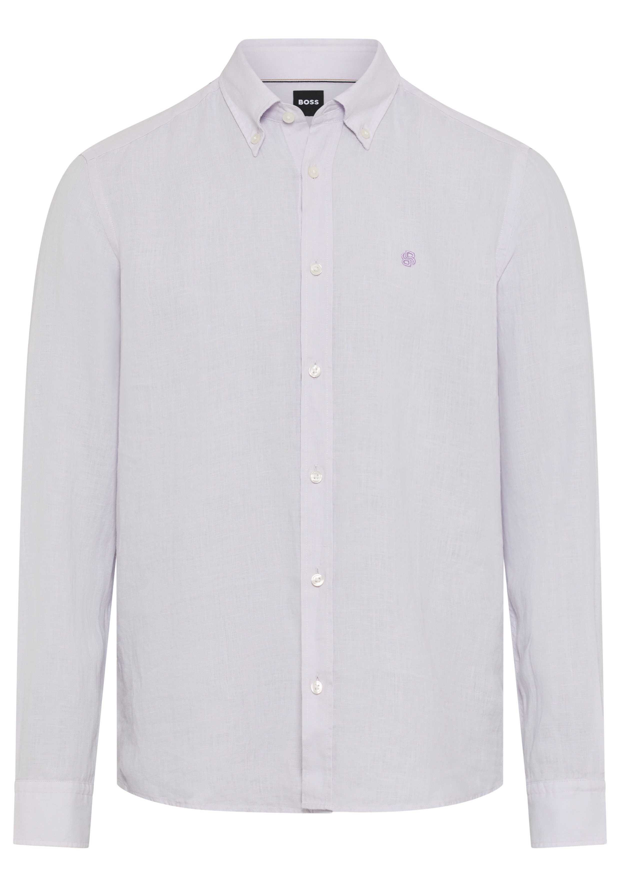 BOSS Leinenhemd LIAM 100% Leinen mit Button-Down-Kragen, regular fit