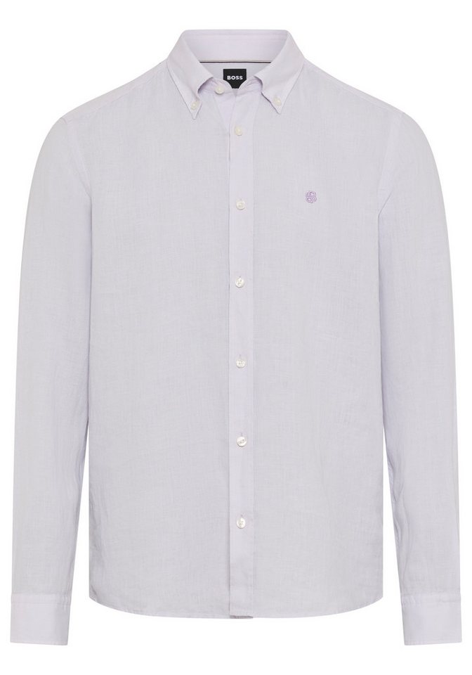 BOSS Leinenhemd LIAM 100% Leinen mit Button-Down-Kragen, regular fit