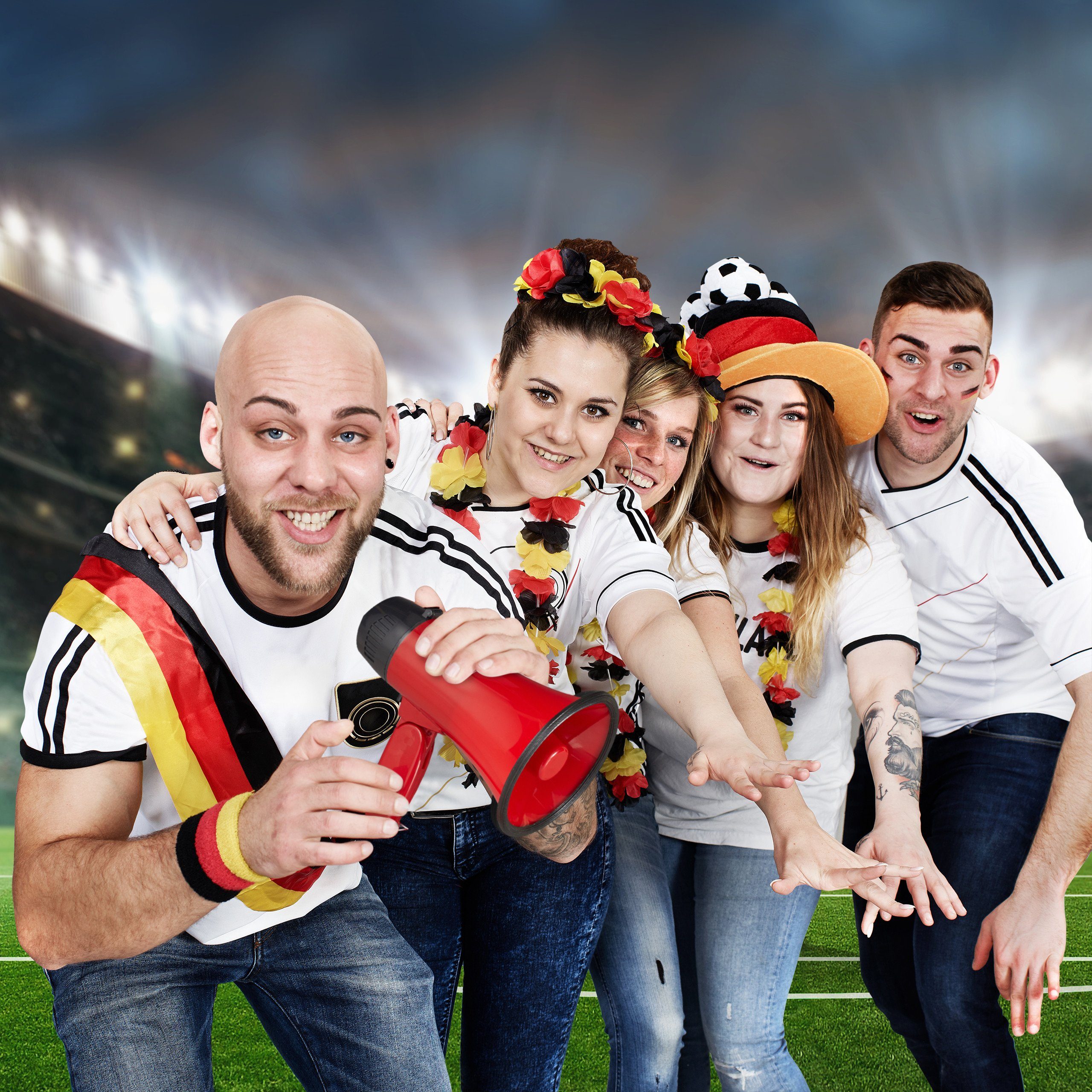 relaxdays 10 x Megafon Stadion rot Party-Lautsprecher