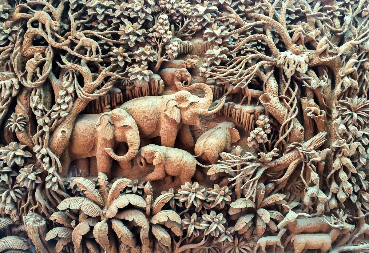 Wald Elefanten im Fototapete Papermoon