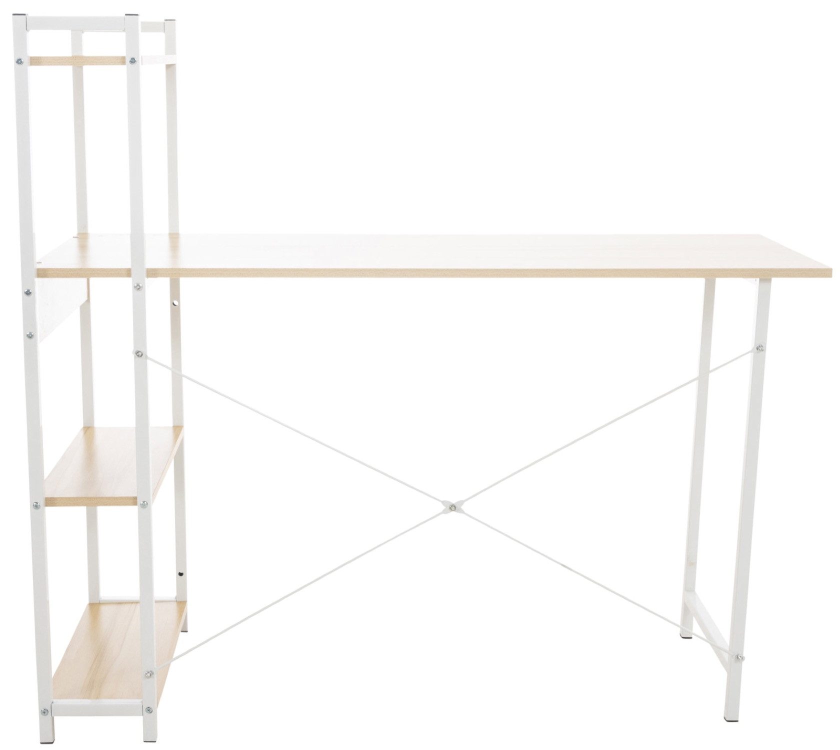 TPFLiving Schreibtisch Poole (Pflegeleicht und langlebig, Moderner Tisch mit praktischer Nutzung in stilvoller Optik), Maße (TxBxH): 44 x 120 x 111cm - Farbe: ahorn