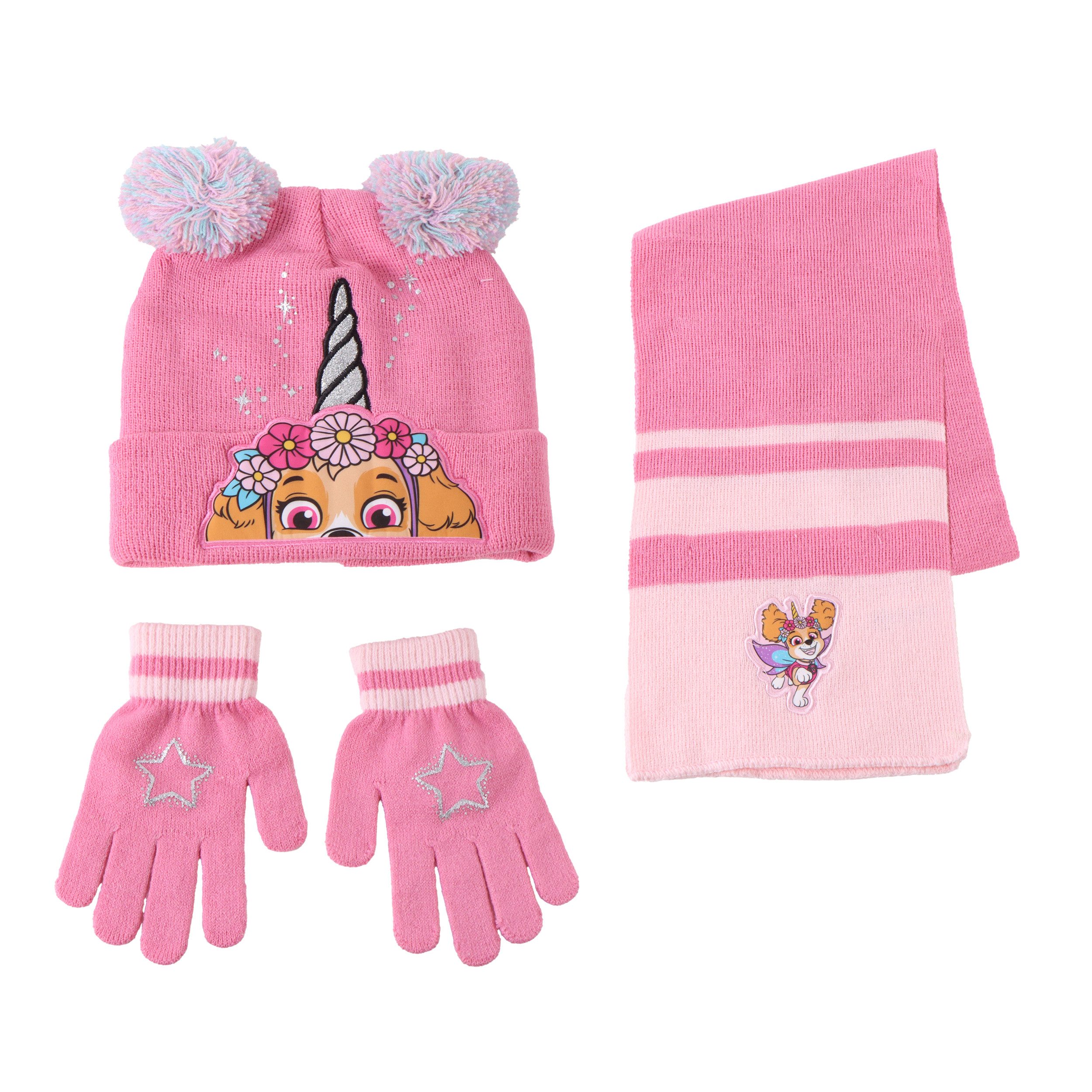 PAW PATROL Schirmmütze Paw Patrol Mädchen Winterset mit Mütze, Schal und Handschuh