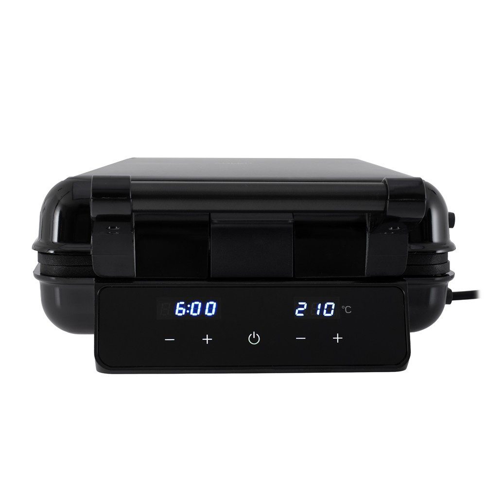 ADLER EUROPE 4-in-1-Sandwichmaker AD 3096 Sandwichtoaster, Waffeleisen und Kontaktgrill, 2200 W, Temperaturregelung, Antihaftbeschichtung, Schwarz/Silber