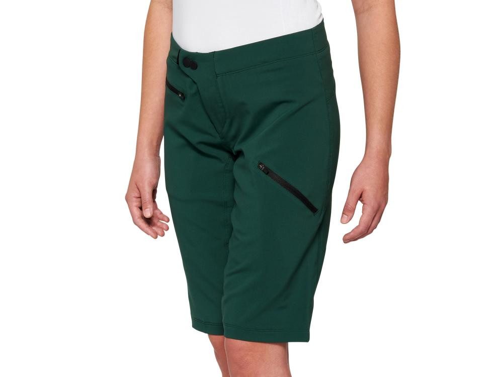 100% Fahrradhose 100% Ridecamp Women Short M Forest Green - komfortable MTB-Shorts für