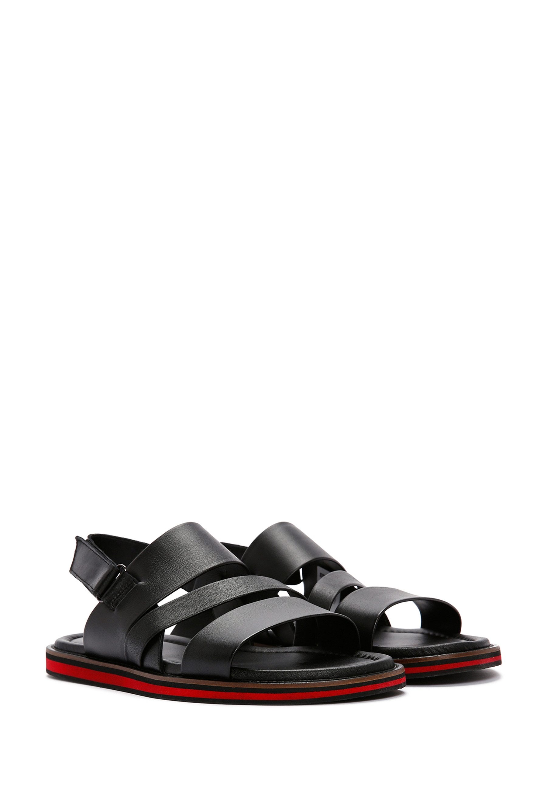 Derimod Sandalen aus Leder Sandale Echtes Leder, Lederfutter, Verstellbarer Riemen, Multi-Riemen-Design