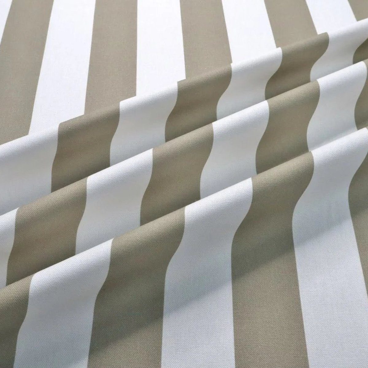 Thumbnail - Stofferia Stoff Dekostoff Streifen Halbpanama Beige, Breite 140 cm, Meterware