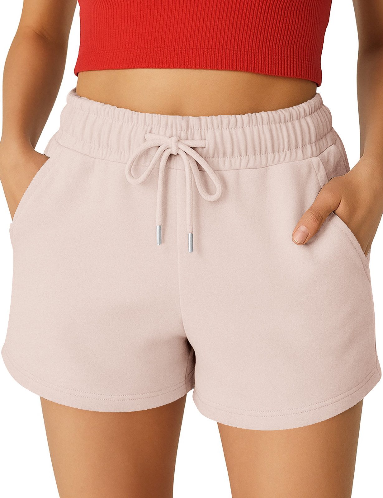R-CAMP Shorts Kurze Hosen Damen Sweatshorts (Packung, 1-tlg., kurze shorts damen) Baumwolle, Hautfreundlich und atmungsaktiv