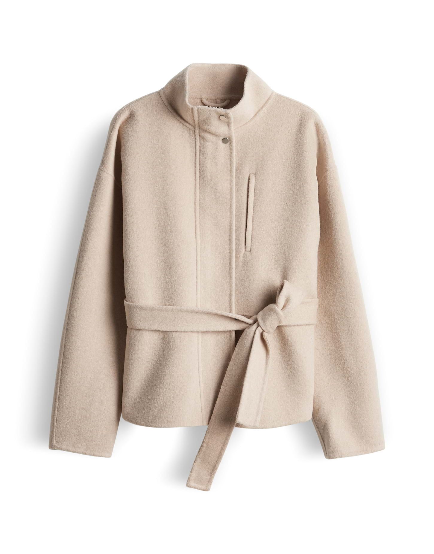 someday Wolljacke VEVA Regular mit Bindegürtel tailliert, gekämmte Oberfläche