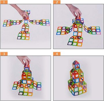 KOMFOTTEU Magnetspielbausteine 158 Teile, Spielzeuge DIY 3D