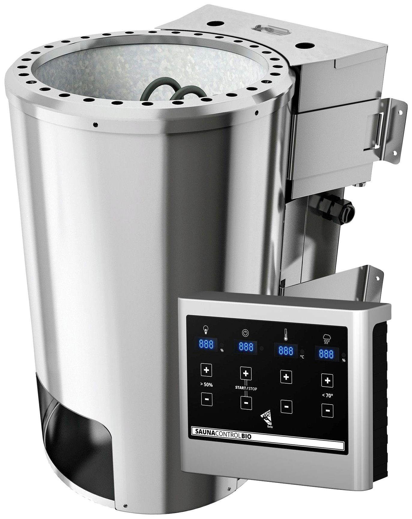 welltime Bio-Saunaofen, 3,6 kW, externe Steuerung, (1-St), Plug & Play inkl. Steinen