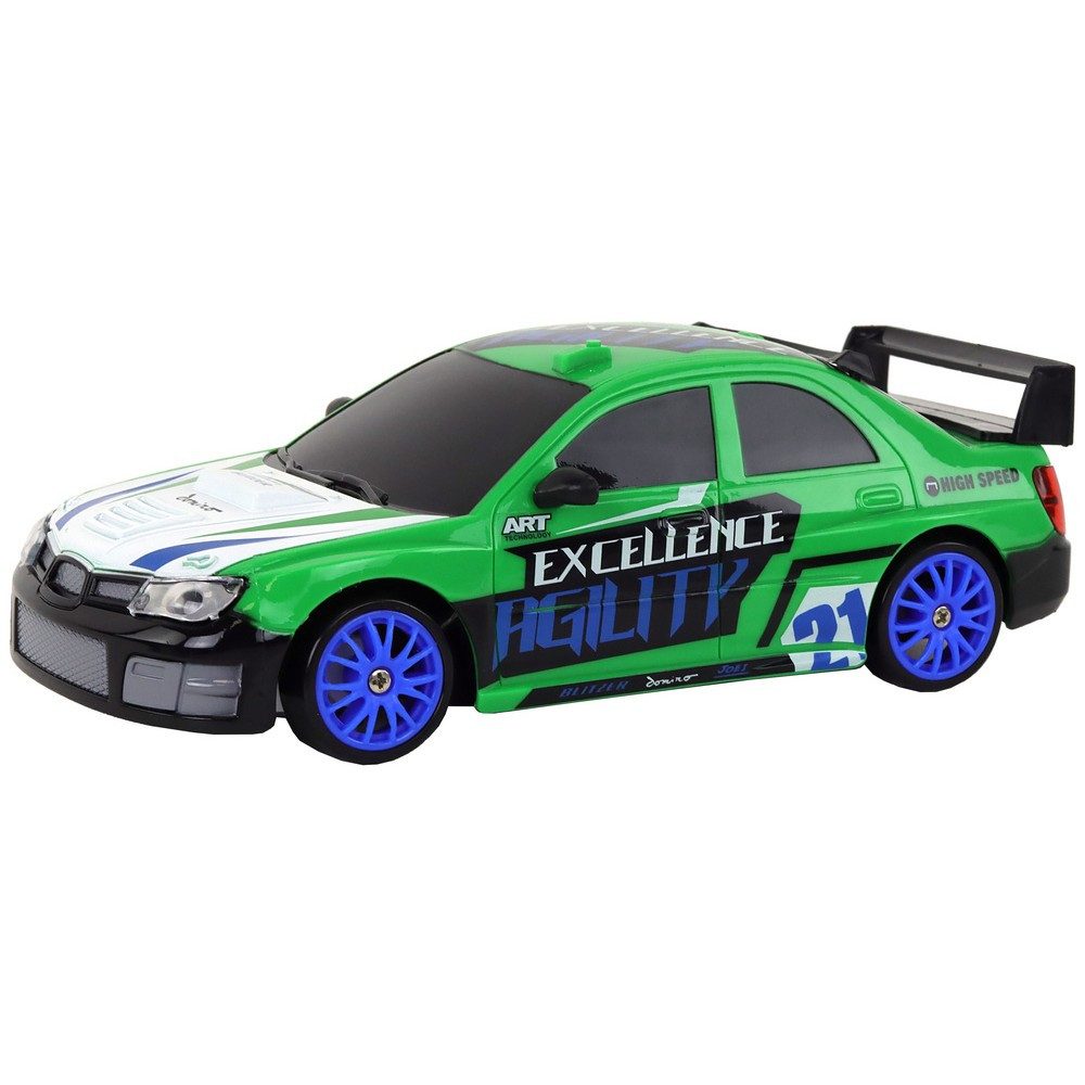LEAN TOYS RC-Auto Driftfahrzeug Rennwagen Spielzeugauto (Spar-Set, 1-tlg., 18 x 8,5 x 6 cm schnell), 2,4 GHz, 15 km/h, Driftreifen, Maßstab 1:24