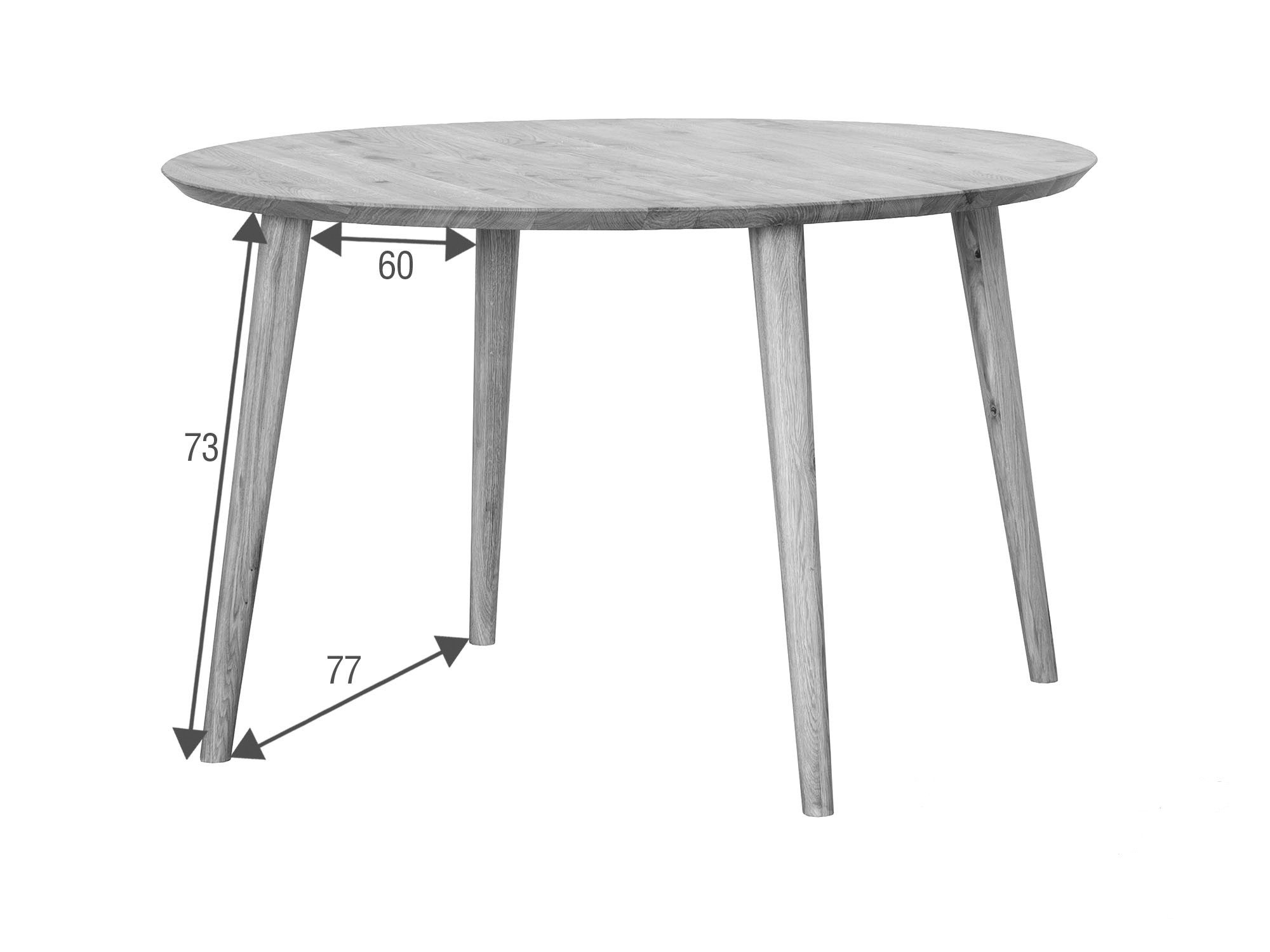 G+K Möbelvertriebs GmbH Esstisch TI-0076, Rund, Ø 120 cm, Wildeichenholz massiv