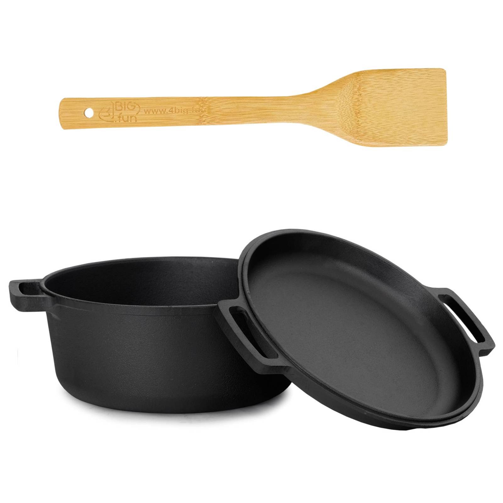 Kochtopf Ø28cm Topf 6L Gusseisen Deckel-Bratpfanne