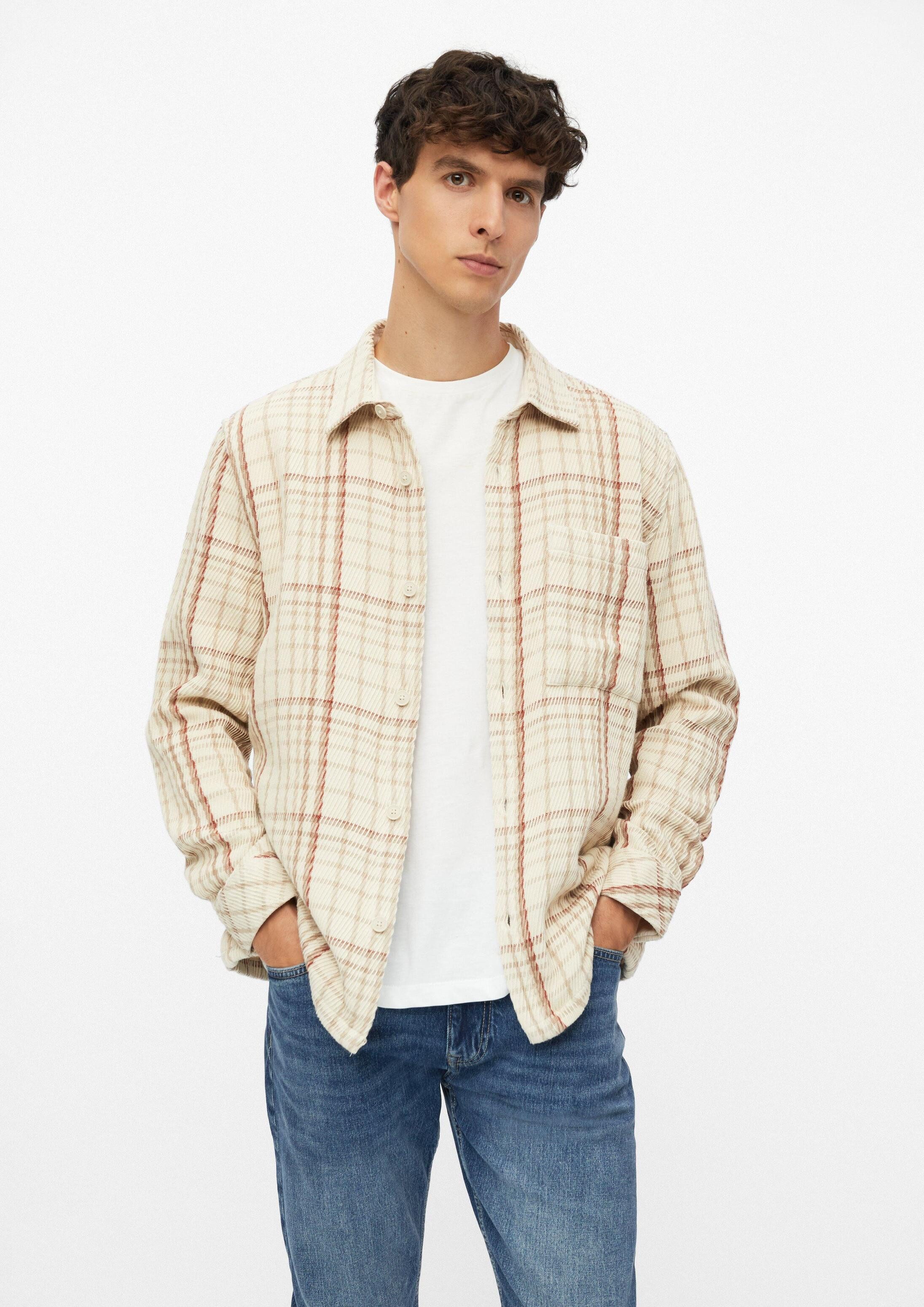 s.Oliver Hemdjacke Hemd Strukturiertes Karo-Overshirt mit Brusttasche