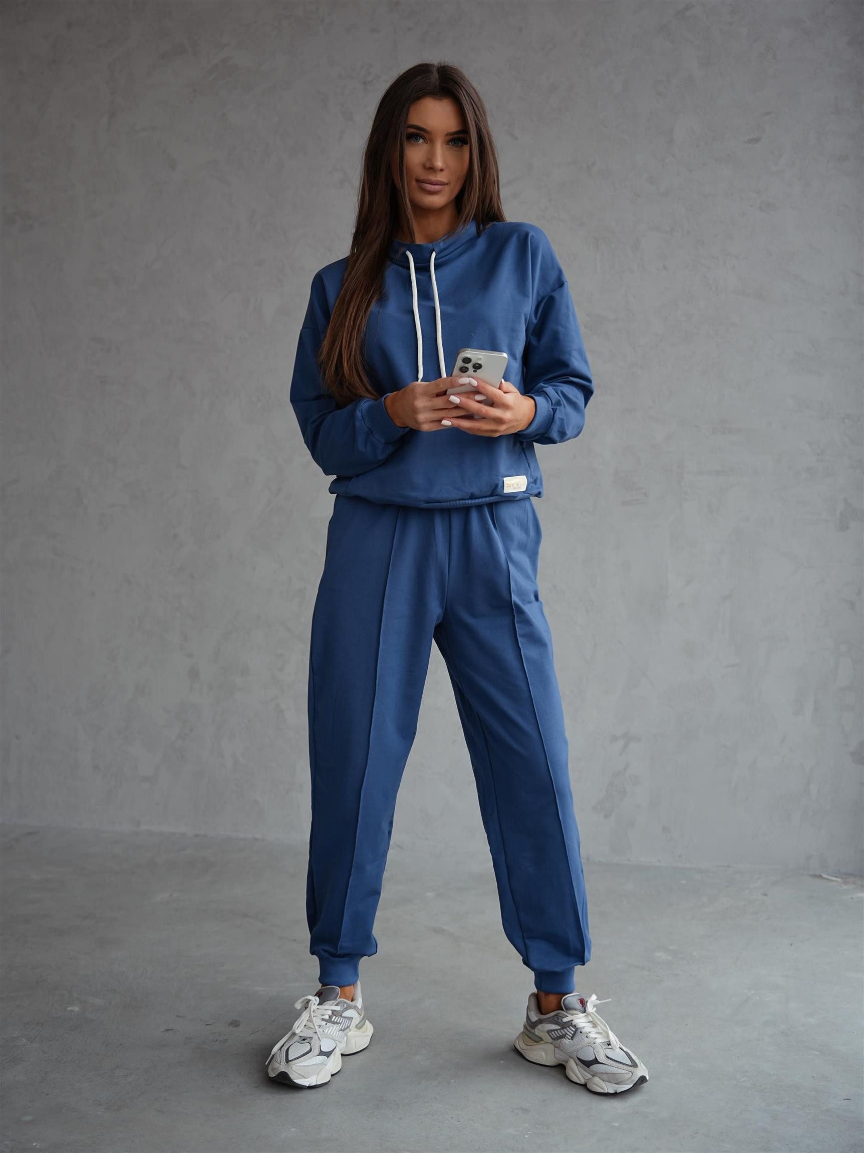 EloModa Jogginganzug Damen Freizeitanzug Hausanzug Homewear Jogginganzug, Gr. S M L XL (2-tlg), MADE IN EU