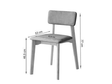 loft24 Schreibtisch Mick (Set, 2-St., 1 Tisch mit Stuhl), Set mit Stuhl, aus natürlichem Gummiholz