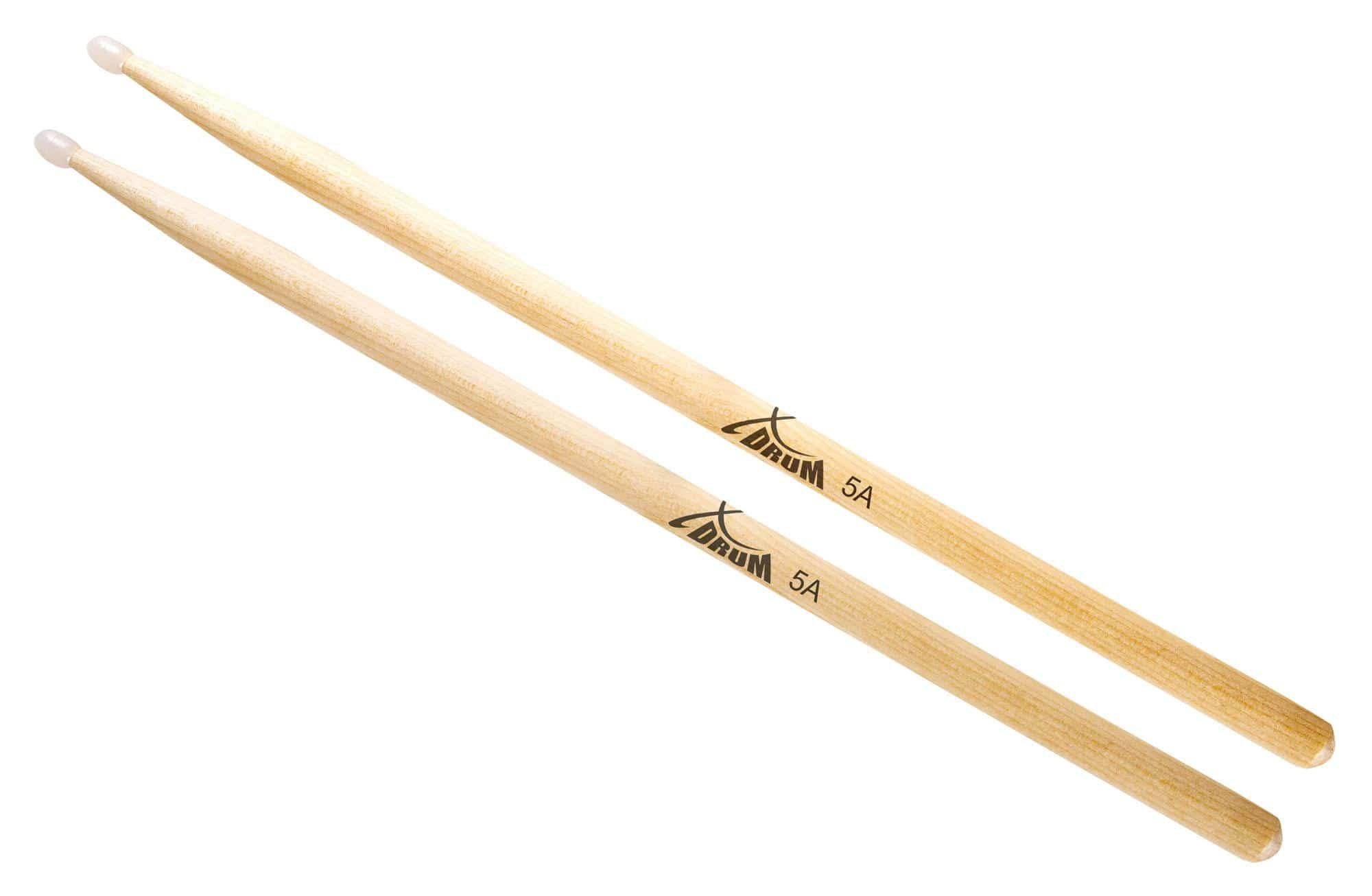 XDrum Schlagzeug 5A Drumsticks Ahorn, Spitze: Nylon, tropfenförmig