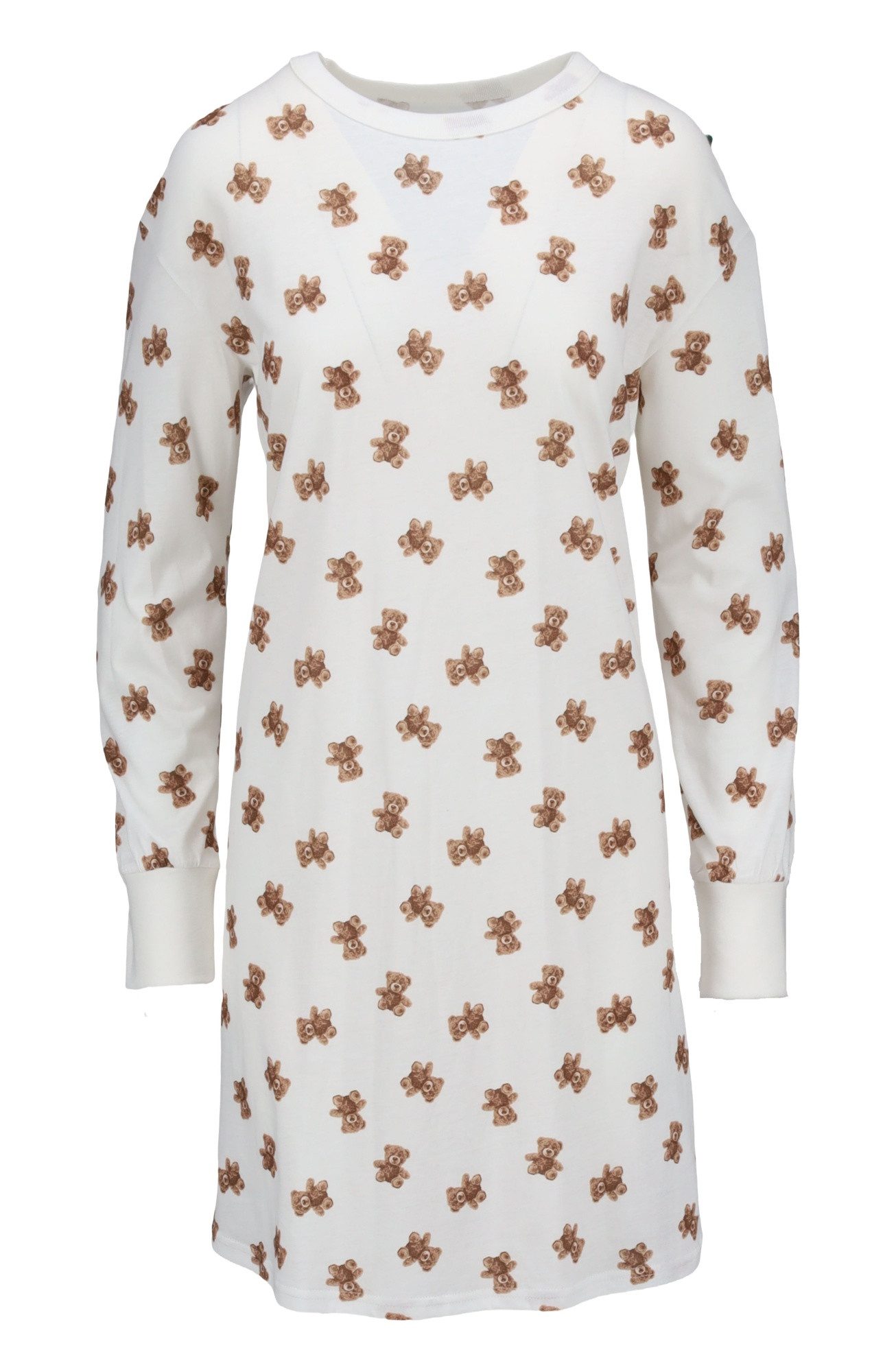 Ringella Nachthemd Sleepshirt Langarm mit Strickbündchn und Bärchen-Dessin (1-tlg) Reine Baumwolle in Single Jersey-Qualität