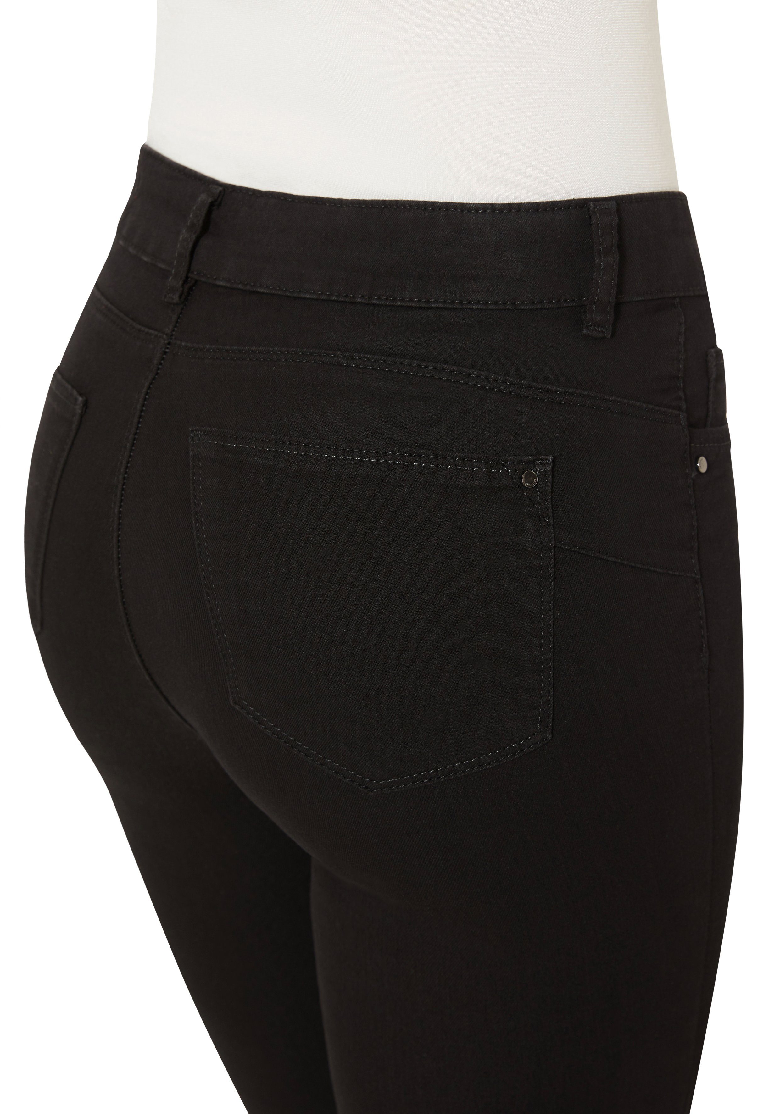 STOOKER WOMEN Slim-fit-Jeans Milano Damen Stretch Jeans -BLACK- Magic Shape – Bild 3 von 3
