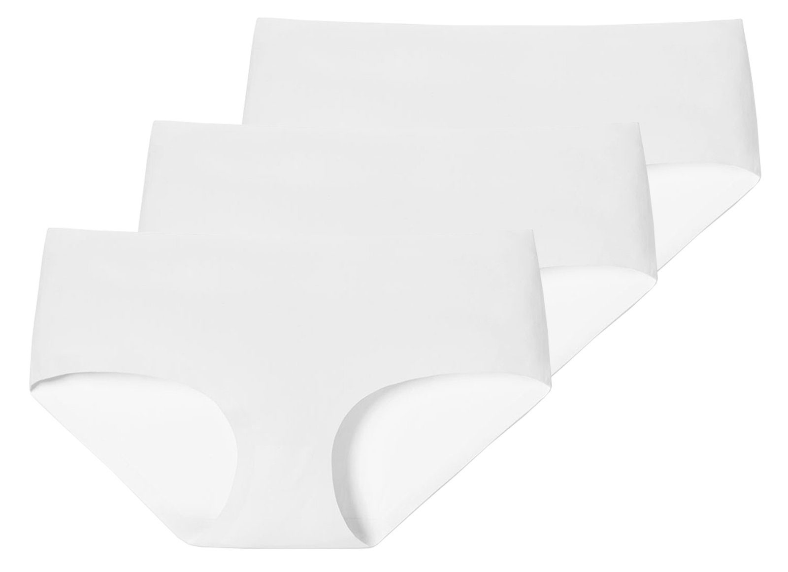 Schiesser Panty Damen Panty, 3er Pack - Invisible Cotton, Nahtlos Weiß/Weiß/Weiß