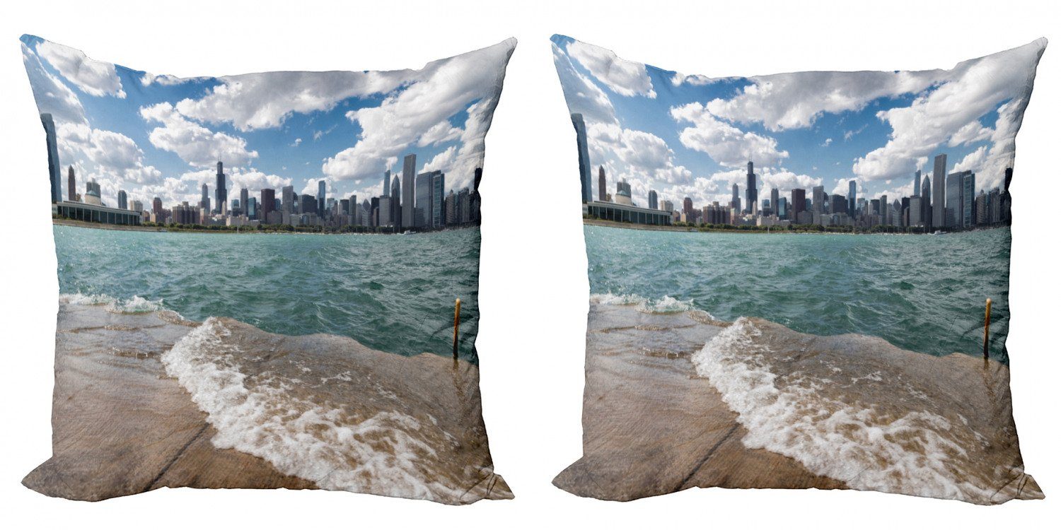 Abakuhaus Chicago Digitaldruck, Kissenbezüge Modern Stück), Doppelseitiger Accent See Chicago Skyline und (2