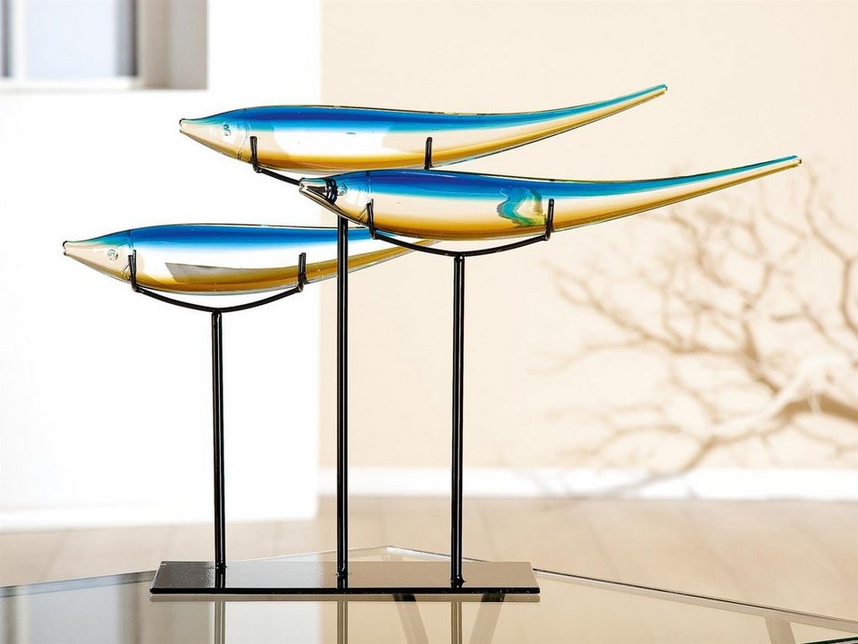 GILDE GLAS art Dekofigur Fischschwarm (1 St), blau, Glas, Qualtität:  Genießen Sie hochwertige Qualität aus dem Hause