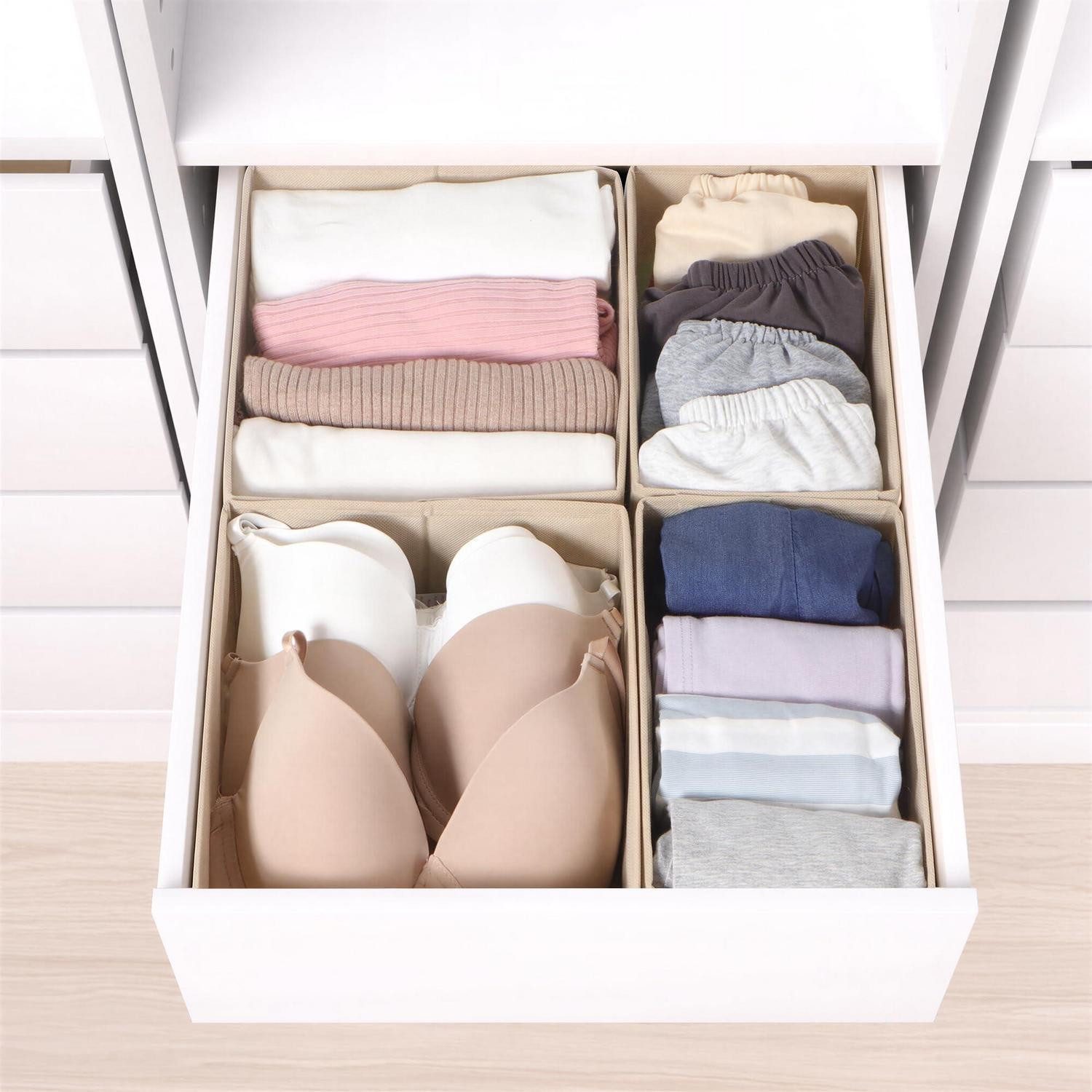 LuxusKollektion Schubladeneinsatz Schubladeneinsatz 4er-Set Beige (4 St)
