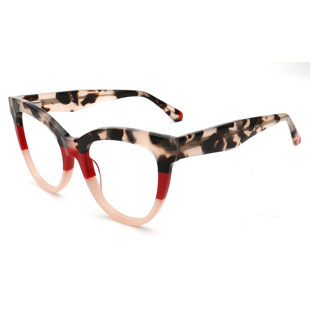PACIEA Brille Damen Ohne Sehstärke Cat Eye Anti Blaulicht Oversized Mehrfarbig