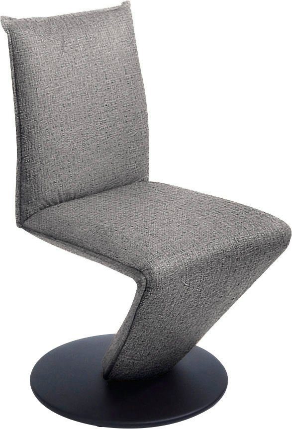 Drive, mit Drehstuhl K+W Struktur Stuhl Wohnen Komfort in Sitzschale, federnder schwarz & Metall Drehteller