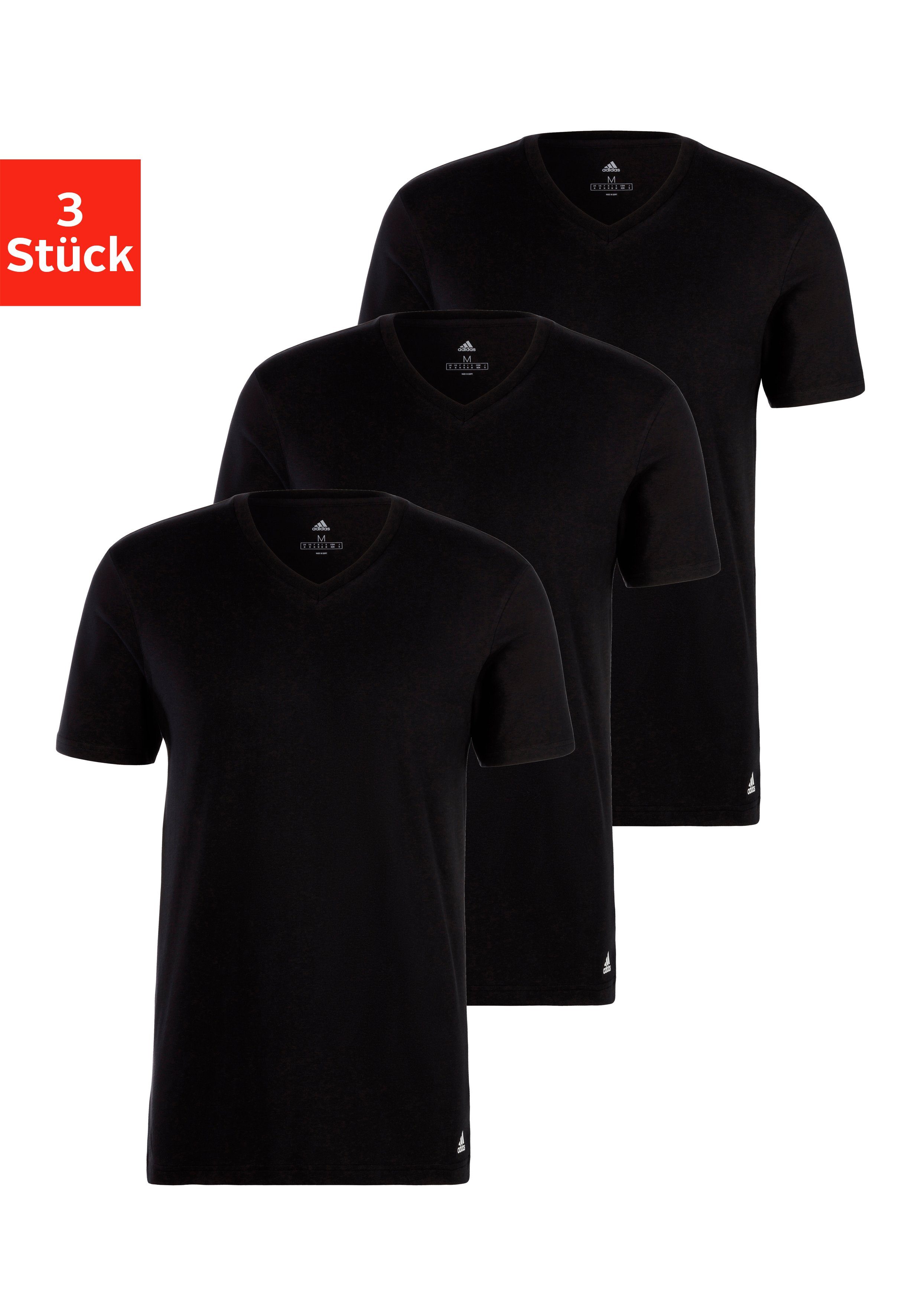 V-Shirt (3er-Pack) adidas Sportswear Schwarz