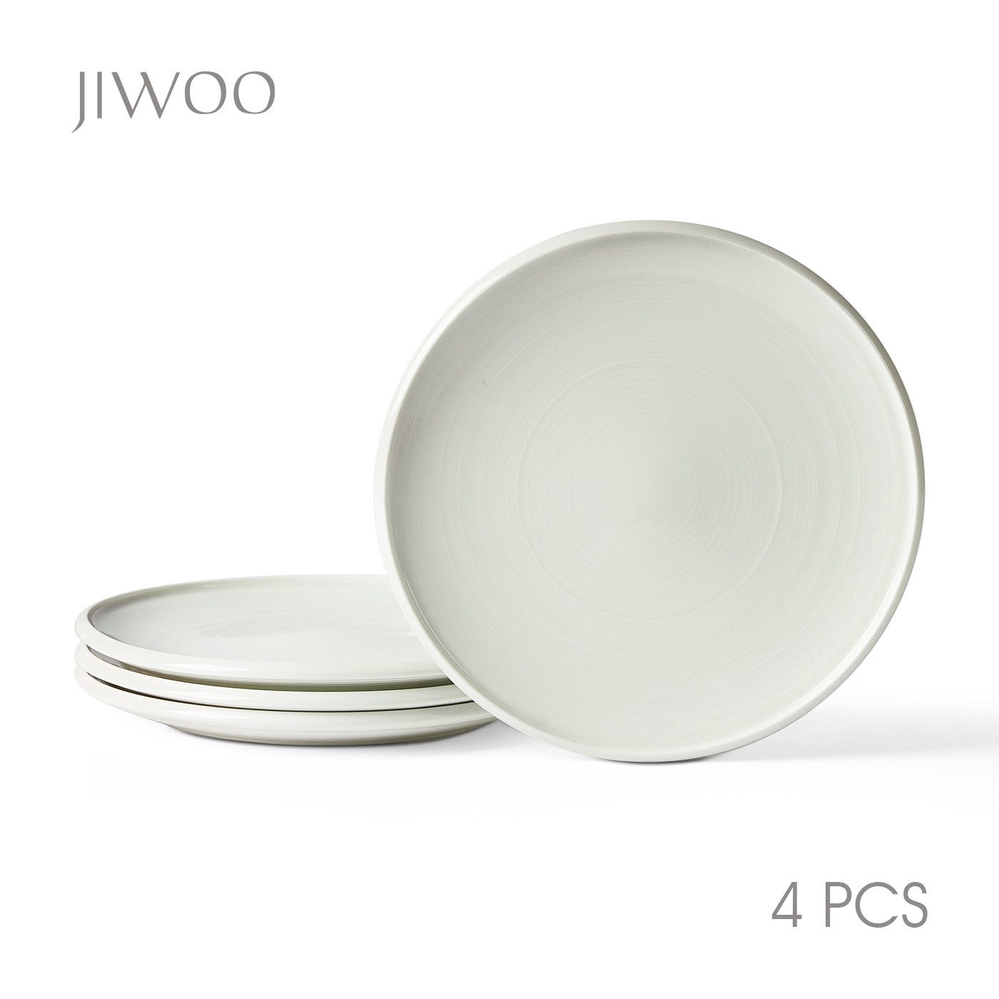 JIWOO Speiseteller 4er Ø21,8cm, Frühstücksteller Pastateller Teller Brotteller Plate, (4 St), Hochwertiges Tellerset Mikrowellenofen Spülmaschine Ø 21,8cm