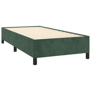 vidaXL Bettgestell Boxspringbett mit Matratze Dunkelgrün 100x200 cm Samt Bett Bettgestell