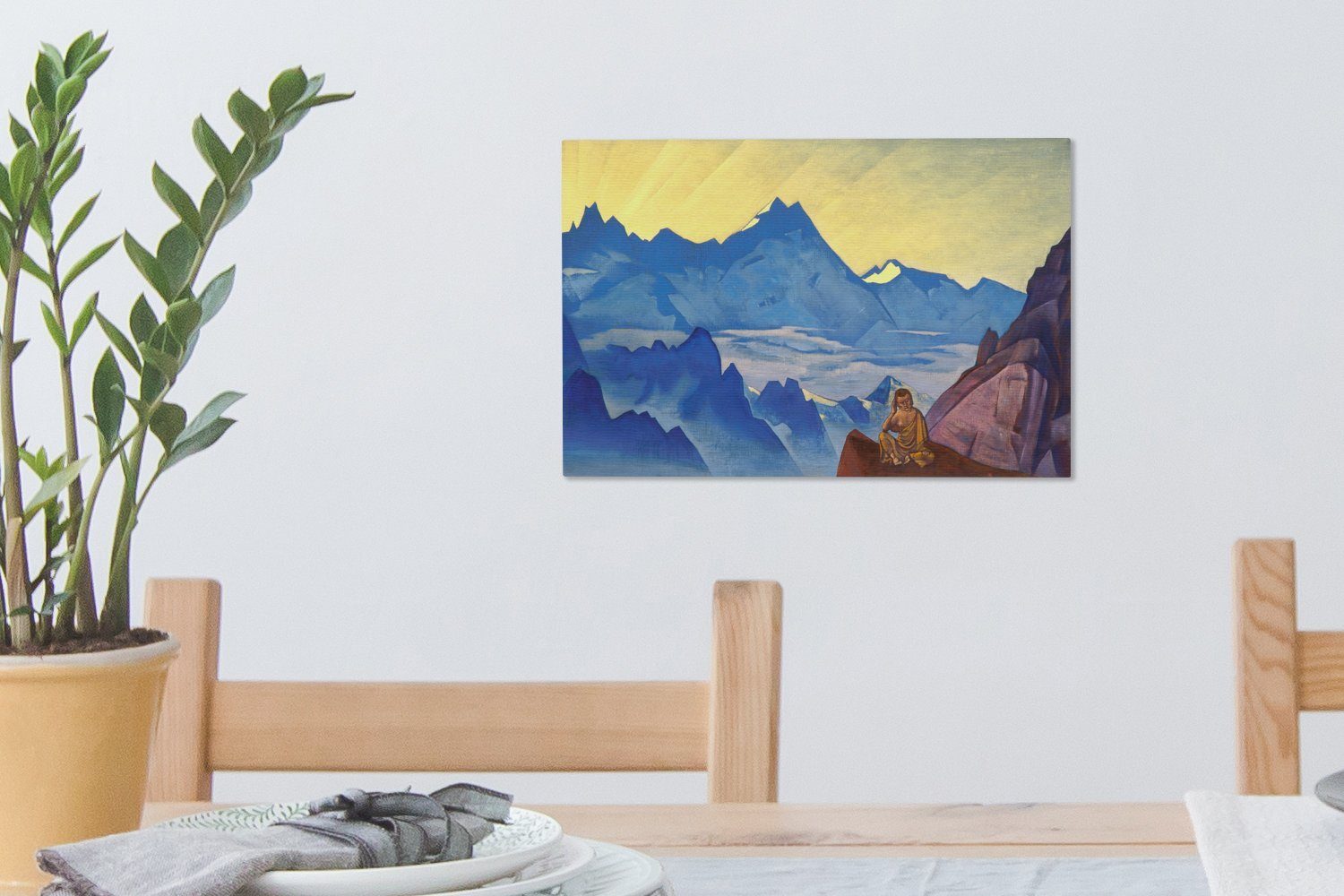 Leinwandbild cm Wandbild 30x20 St), - der Gehörnte Wanddeko, Nicholas Roerich, (1 Milarepa, Leinwandbilder, Gemälde OneMillionCanvasses® von Aufhängefertig,